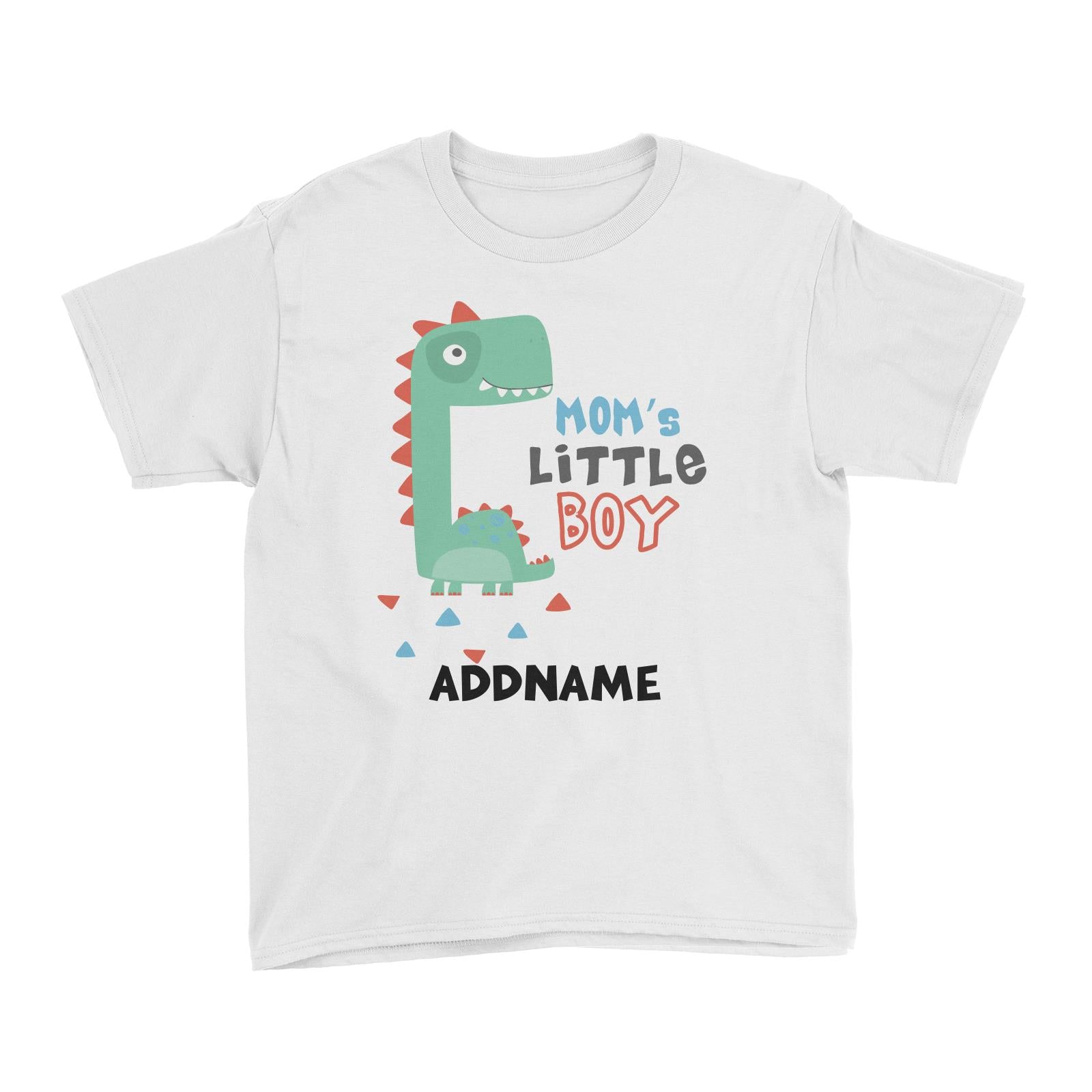 Mom's Little Boy Dinosaur Addname Kid's T-Shirt