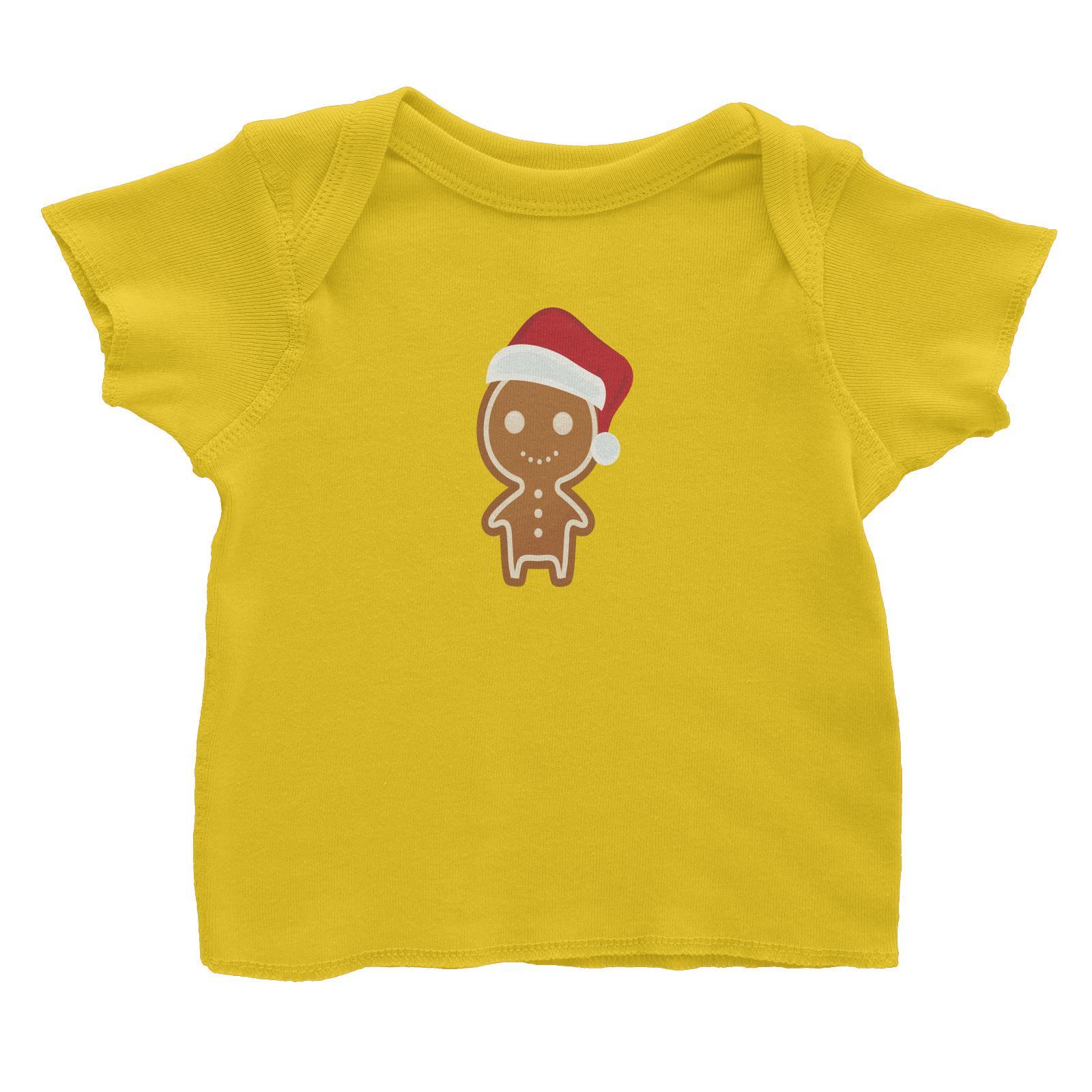 Cute Gingerbread Man with Santa Hat Baby T-Shirt Christmas Matching Family Funny