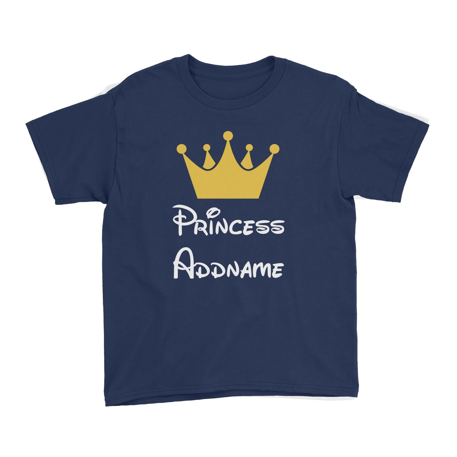 Royal Princess with Tiara Addname Kid's T-Shirt