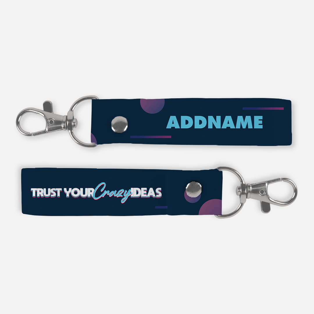 Be Confident Series Keychain Lanyard - Trust Your Crazy Idea - Navy