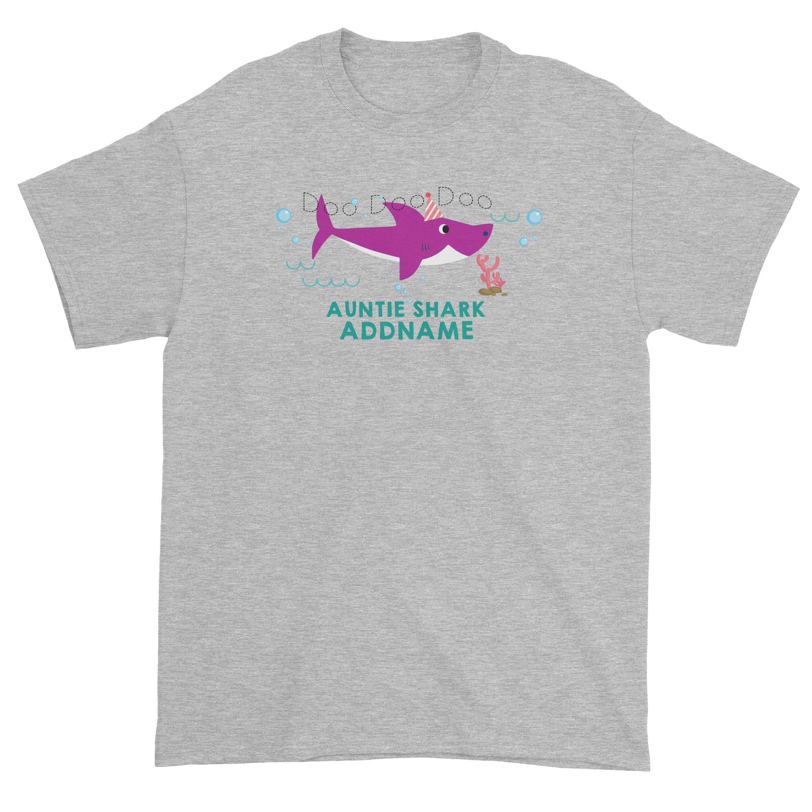Auntie Shark Birthday Theme Addname Unisex T-Shirt