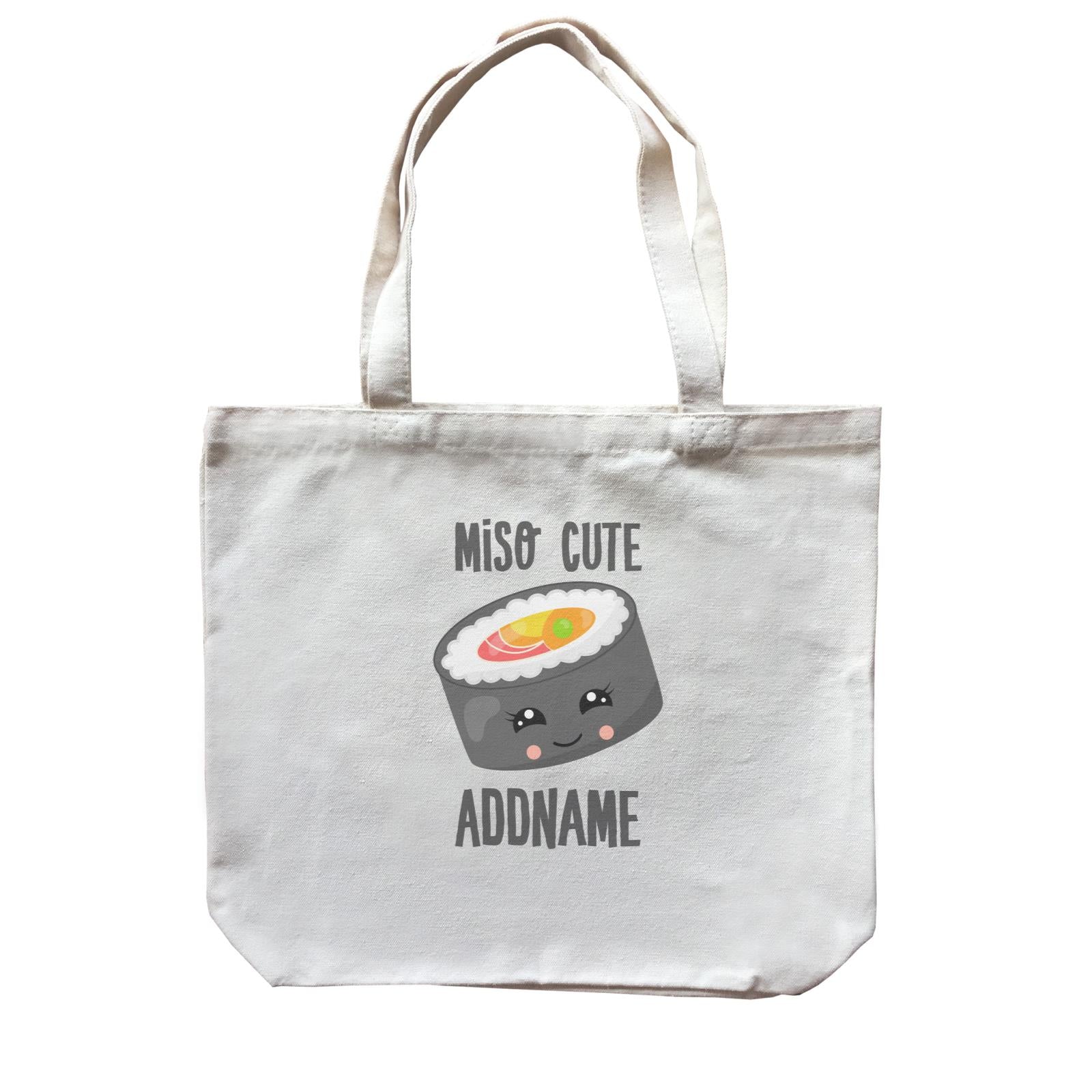 Miso Cute Sushi Circle Roll Addname Canvas Bag