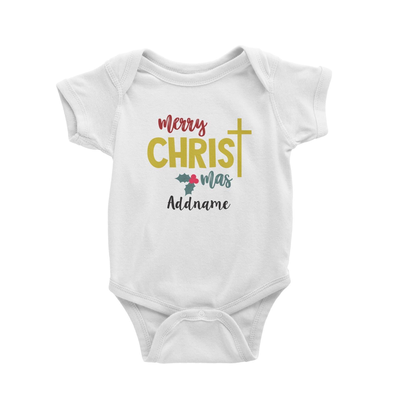 Xmas Merry Christmas with Cross Baby Romper