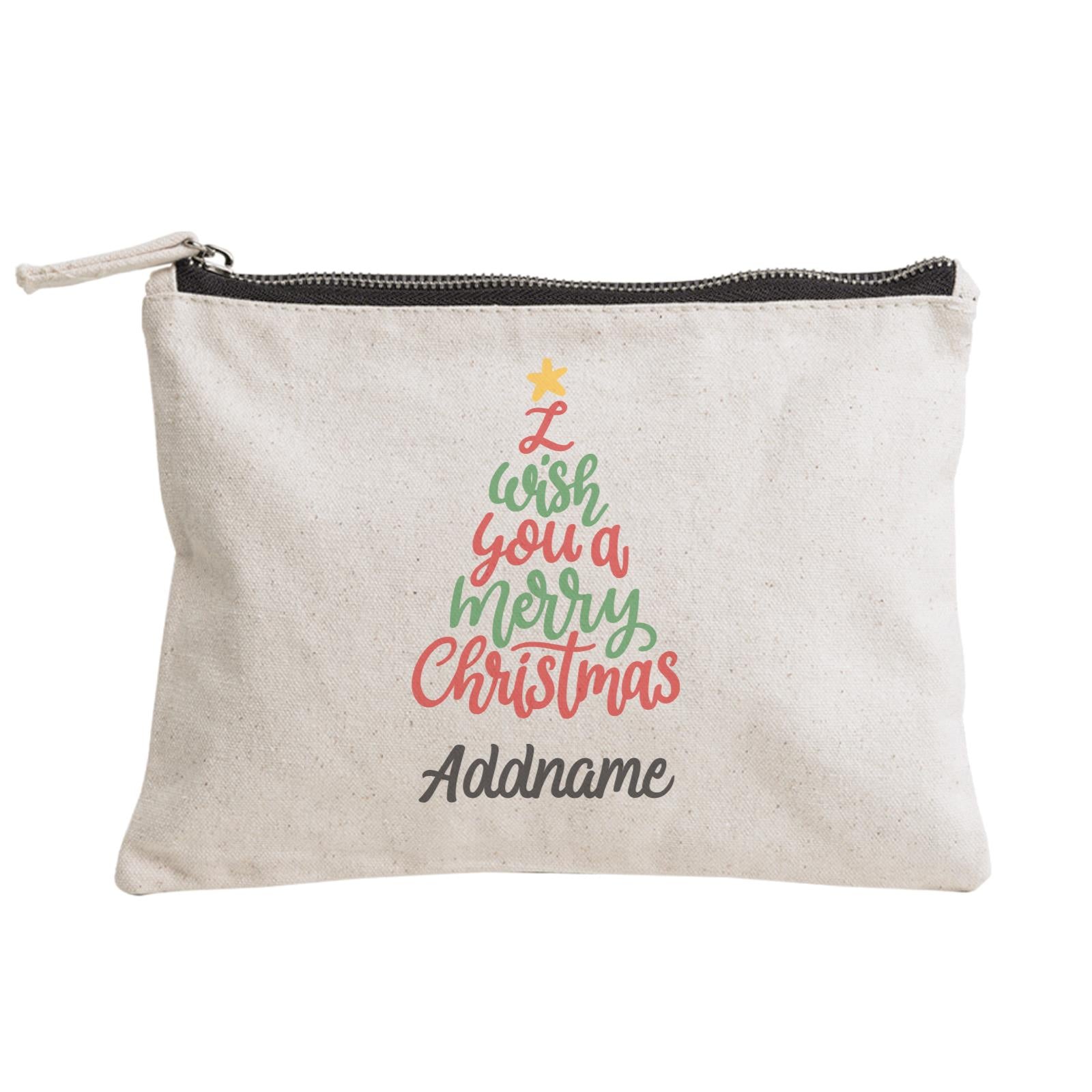 Christmas Series I Wish You A Merry Christmas Tree Zipper Pouch