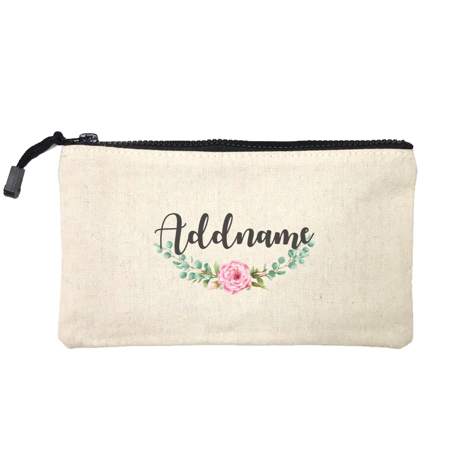 Bridesmaid Floral Modern Pink Flowers Addname Mini Accessories Stationery Pouch