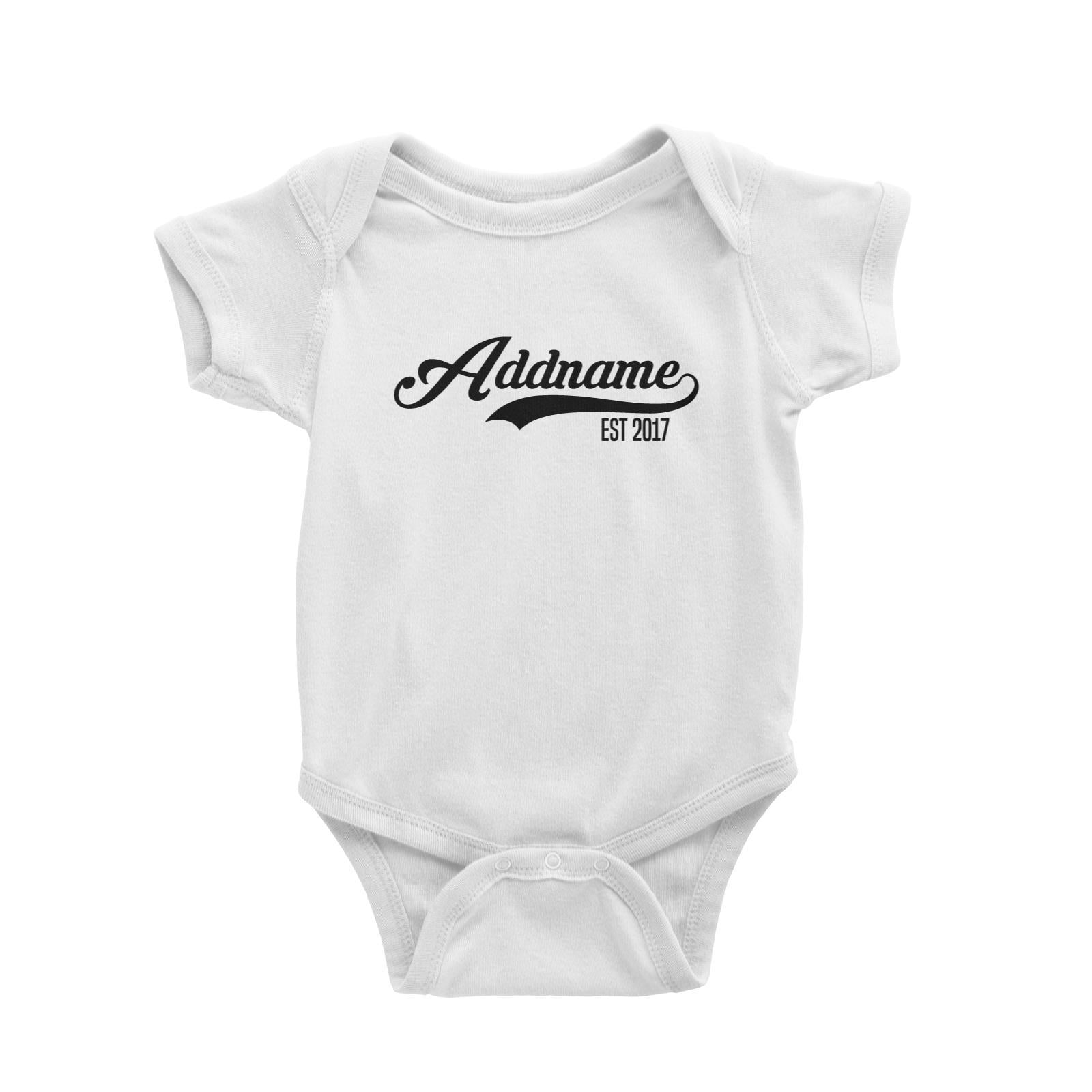 Retro Addname EST 2017 Baby Romper Personalizable Designs Basic Newborn