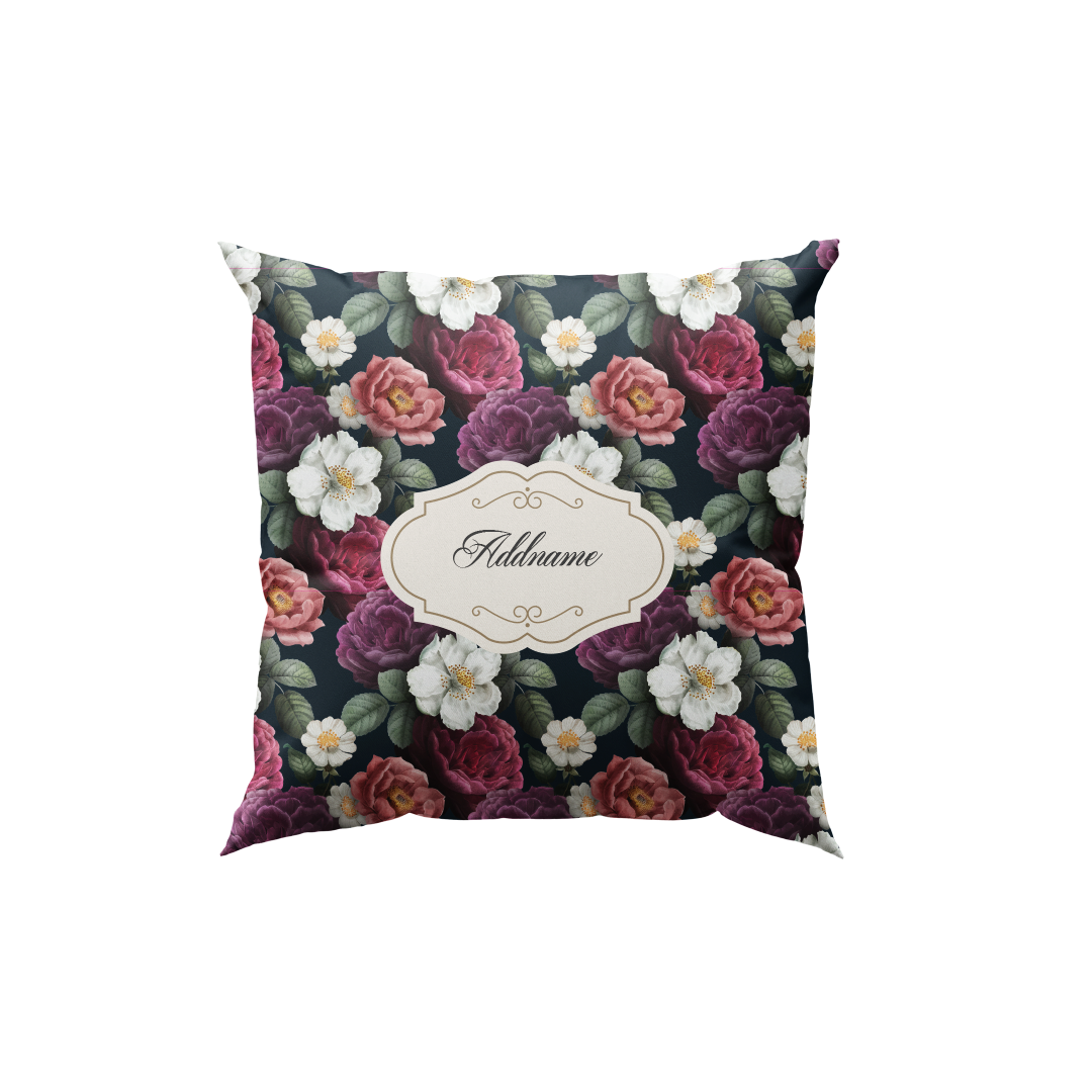 Royal Peony Full Print Cushion Cover with Inner Cushion