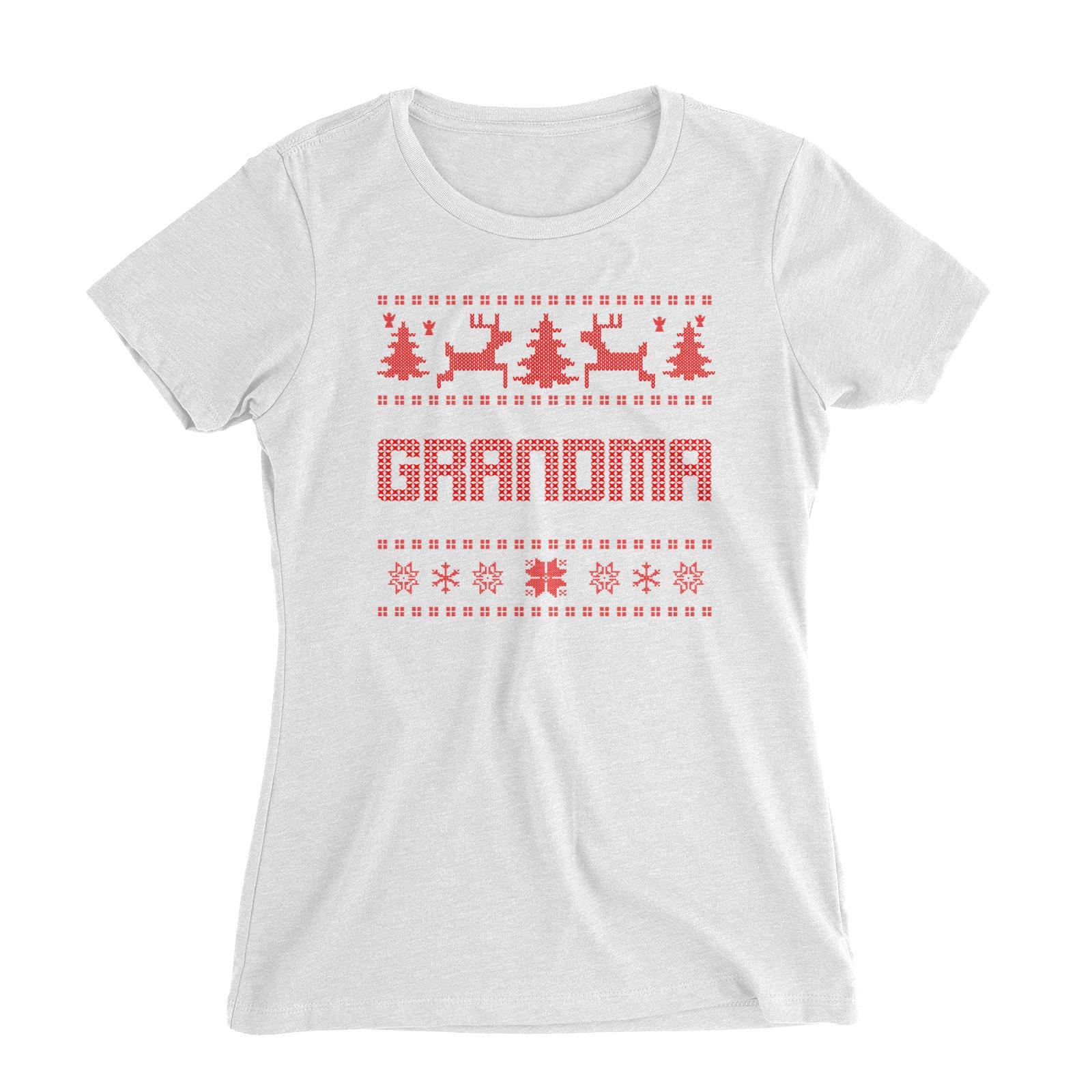 Christmas Sweater Grandma Women's Slim Fit T-Shirt  Matching Family