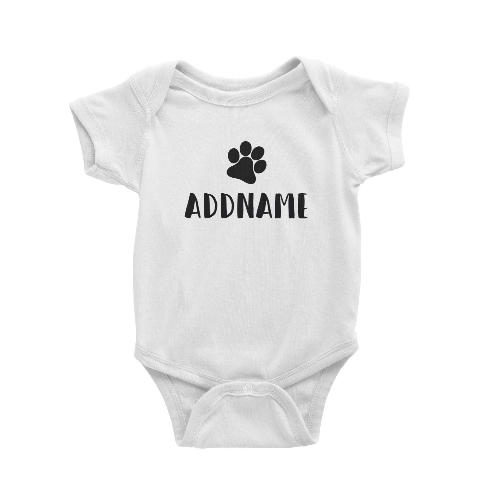 Matching Dog and Owner Doggy Paw Addname Baby Romper