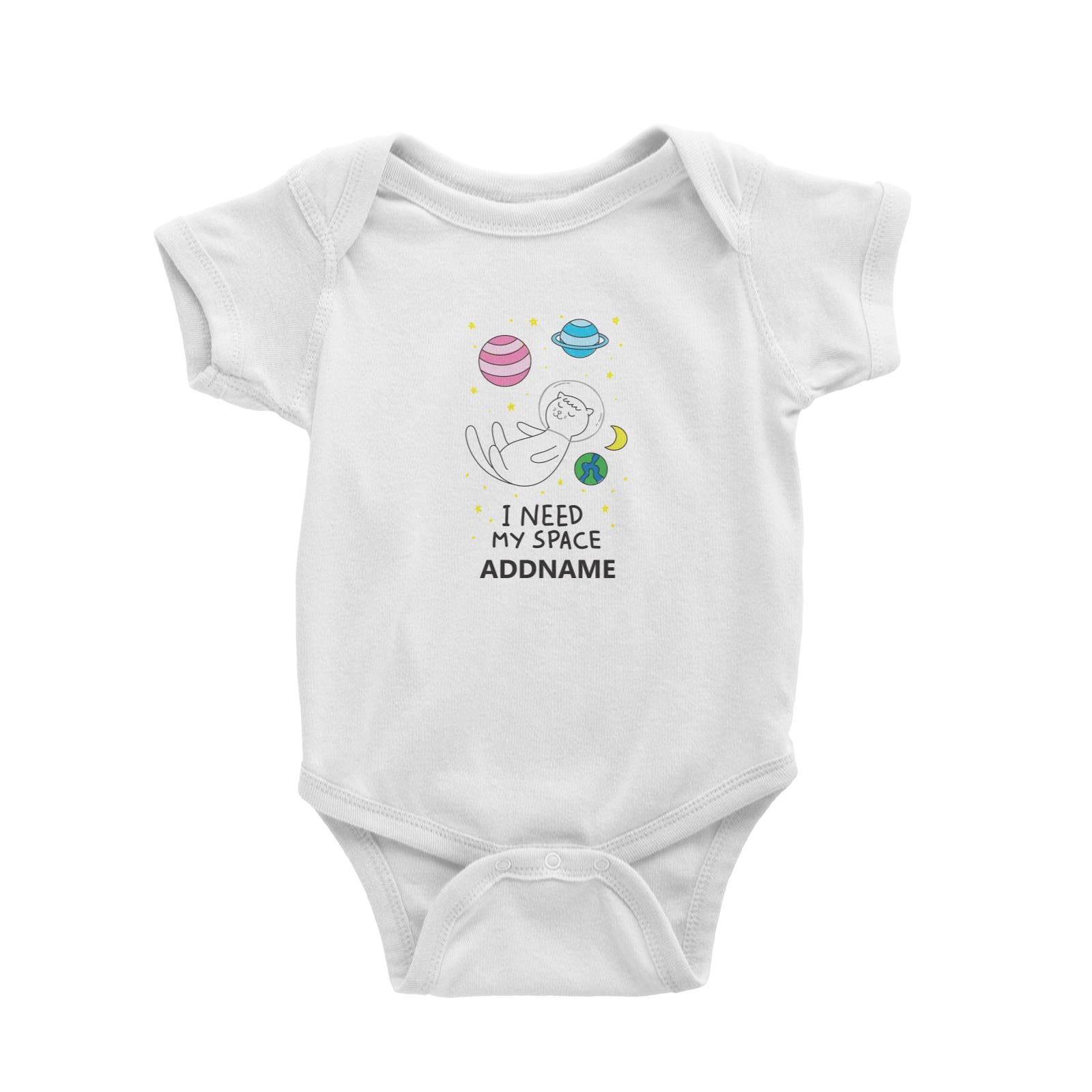Cool Cute Animals Cats I Need My Space Addname Baby Romper
