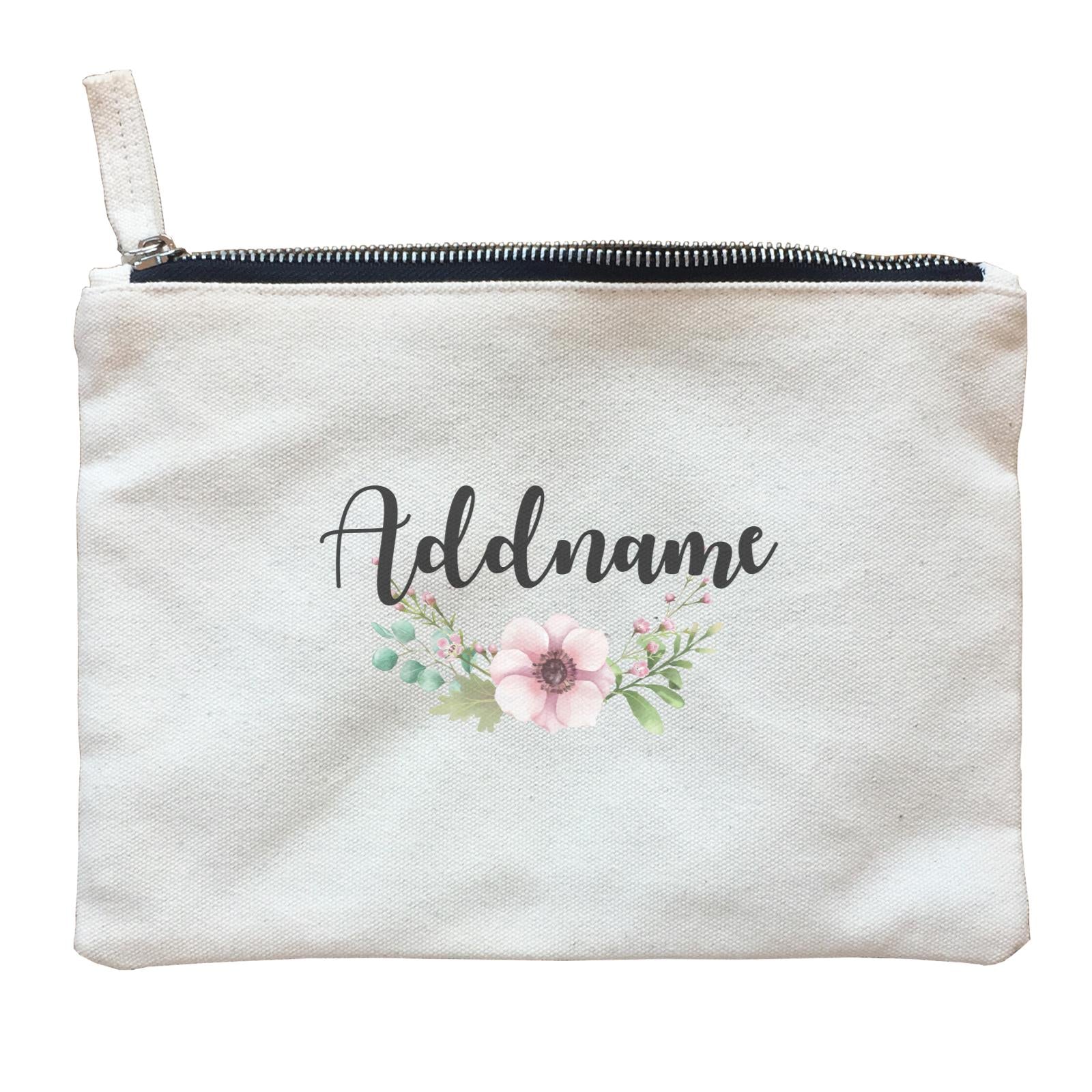 Bridesmaid Floral Modern Pink Addname Accessories Zipper Pouch