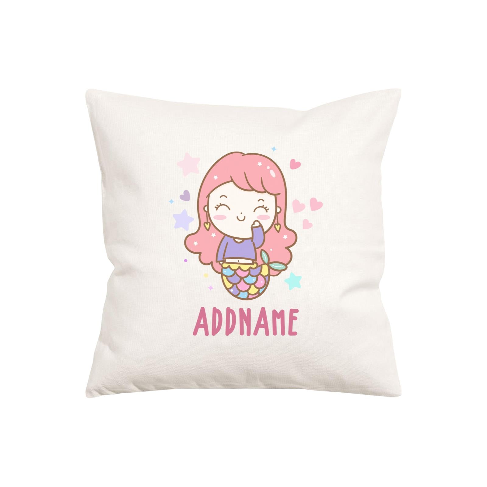 Unicorn And Princess Series Cute Happy Waving Mermaid Girl Addname Pillow Cushion