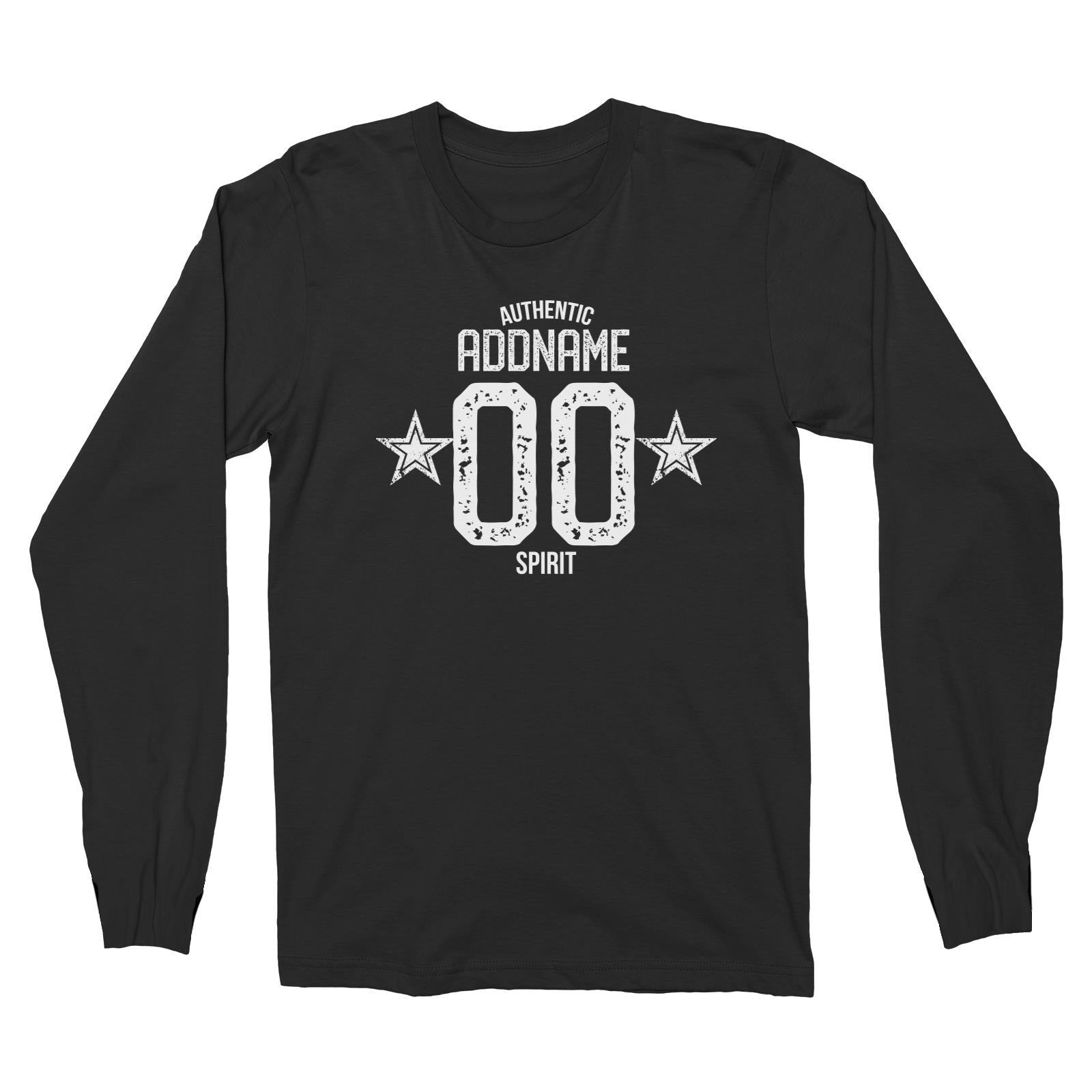 Authentic Spirit Personalizable with Name and Number Star Long Sleeve Unisex T-Shirt
