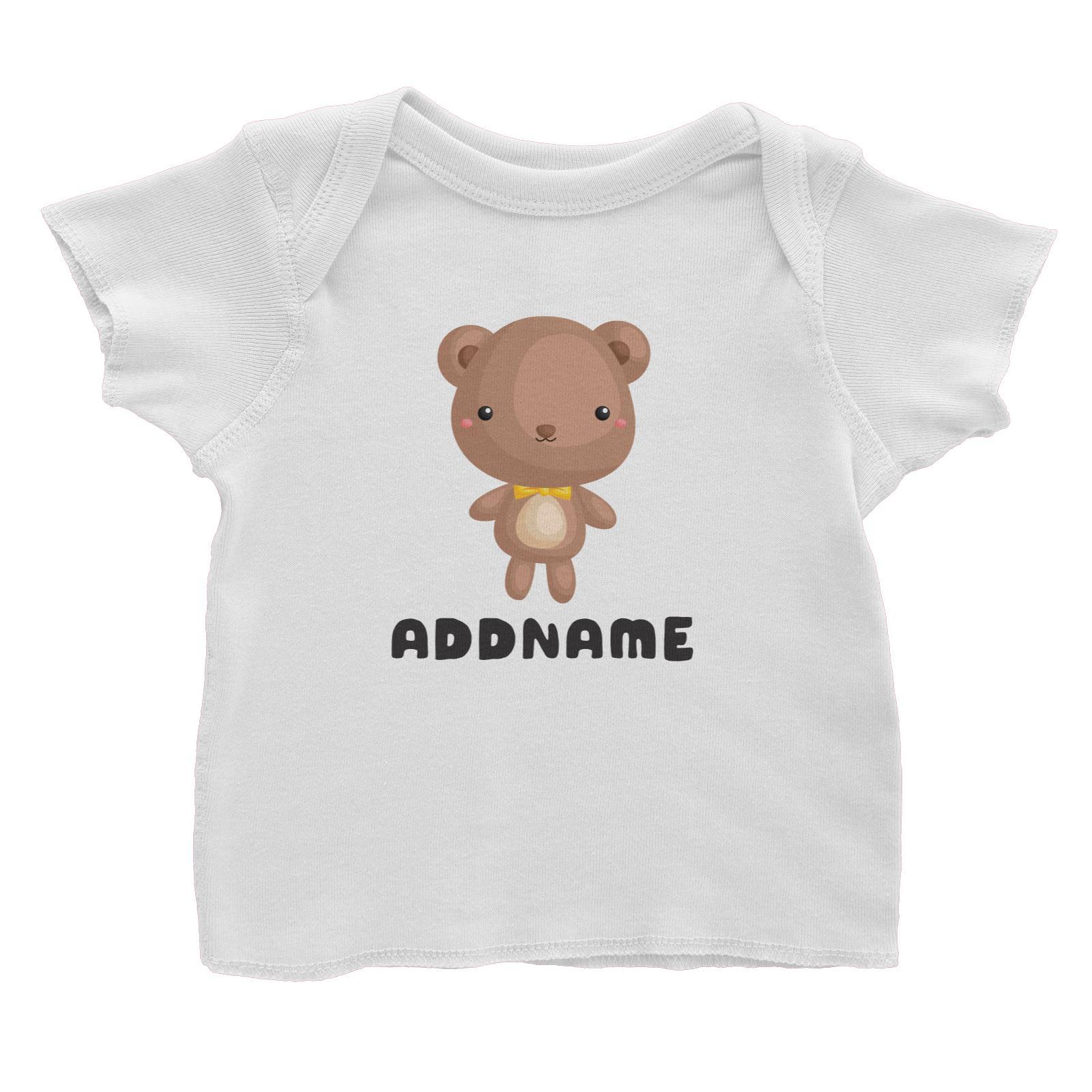 Birthday Friendly Animals Happy Bear Addname Baby T-Shirt