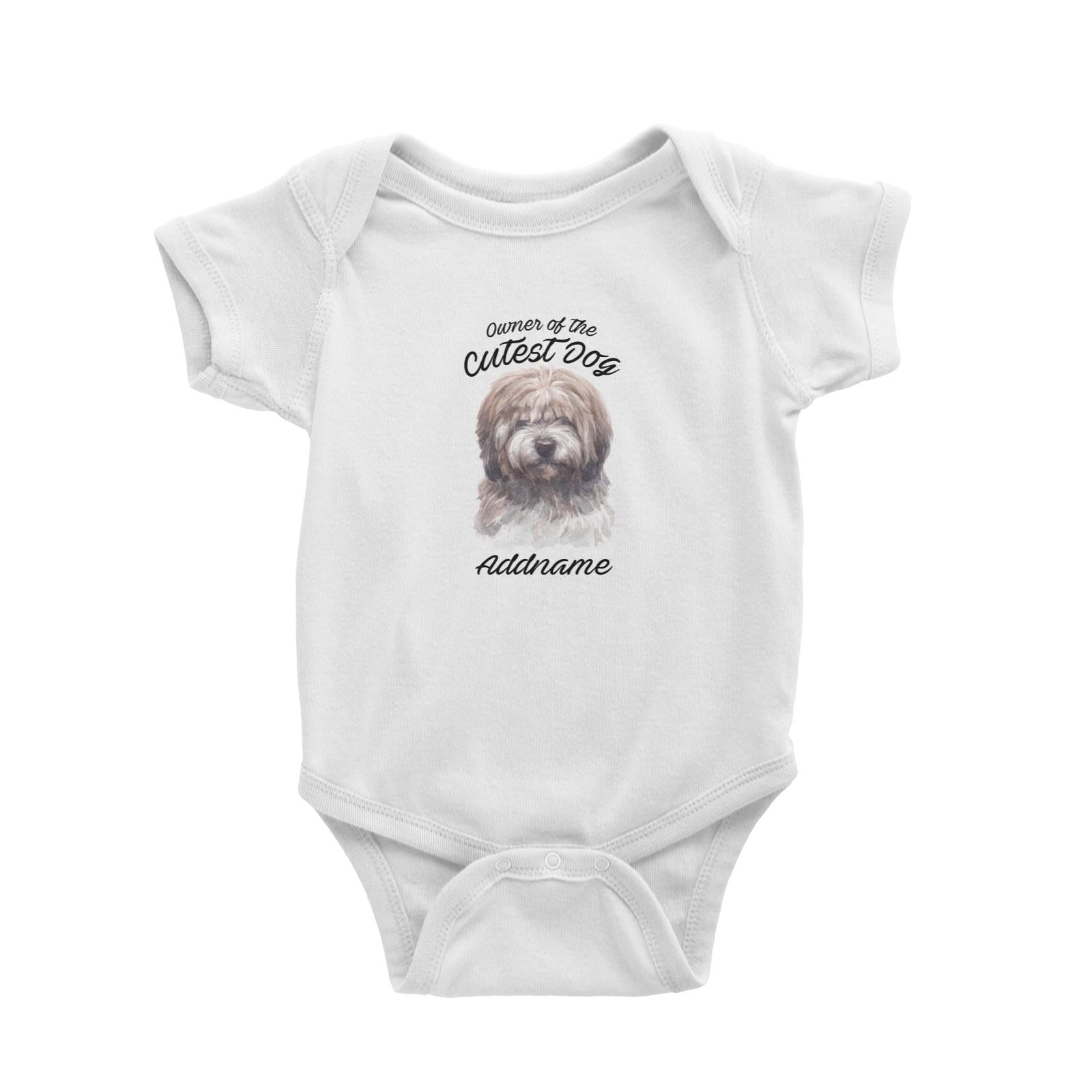 Watercolor Dog Owner Of The Cutest Dog Tibetan Addname Baby Romper