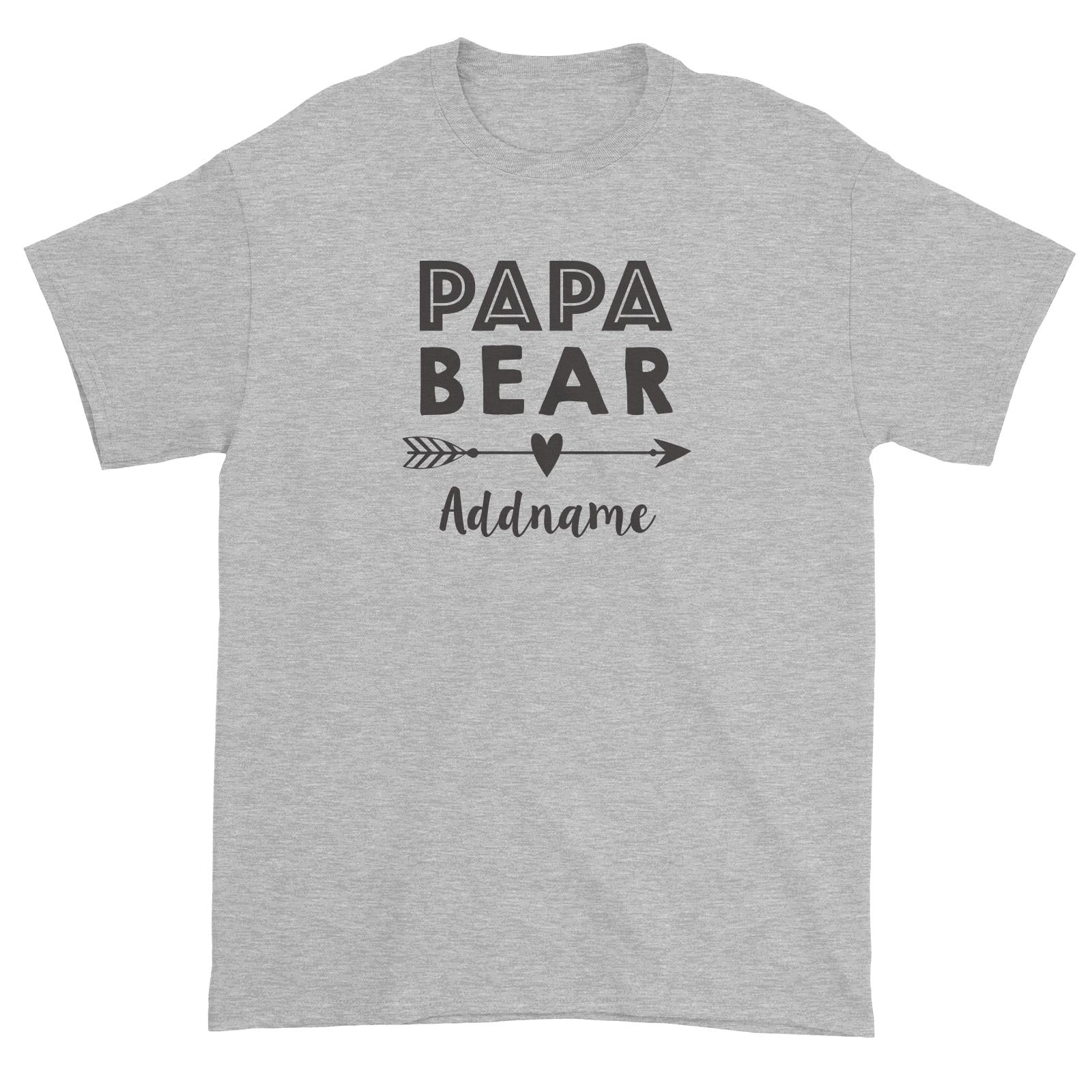 Papa Bear Addname Unisex T-Shirt  Matching Family Personalizable Designs