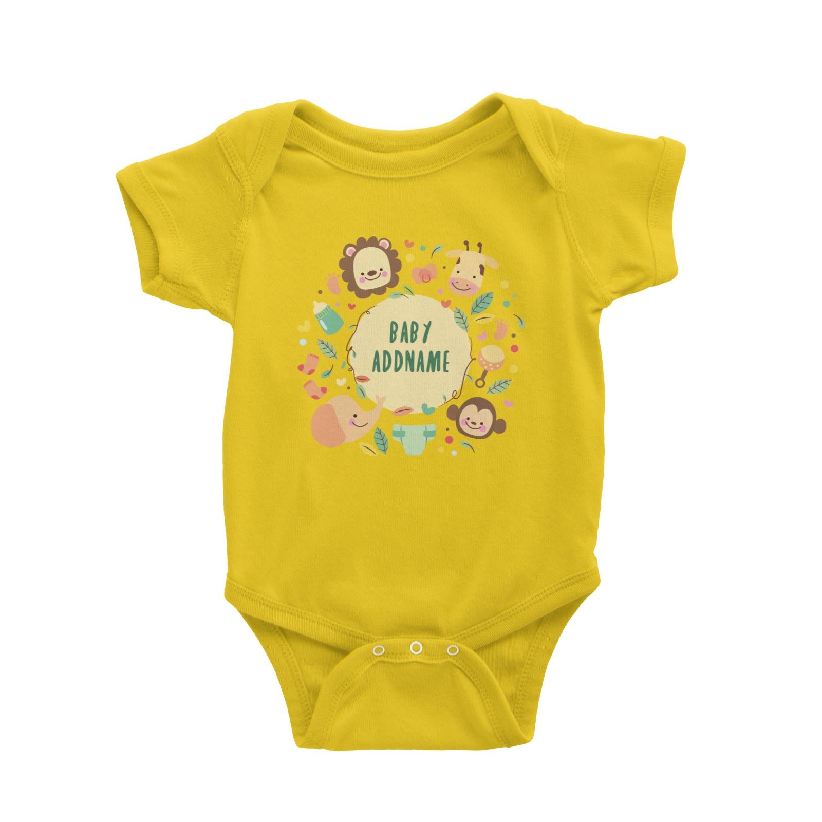 Baby Safari Animals with Addname Baby Romper