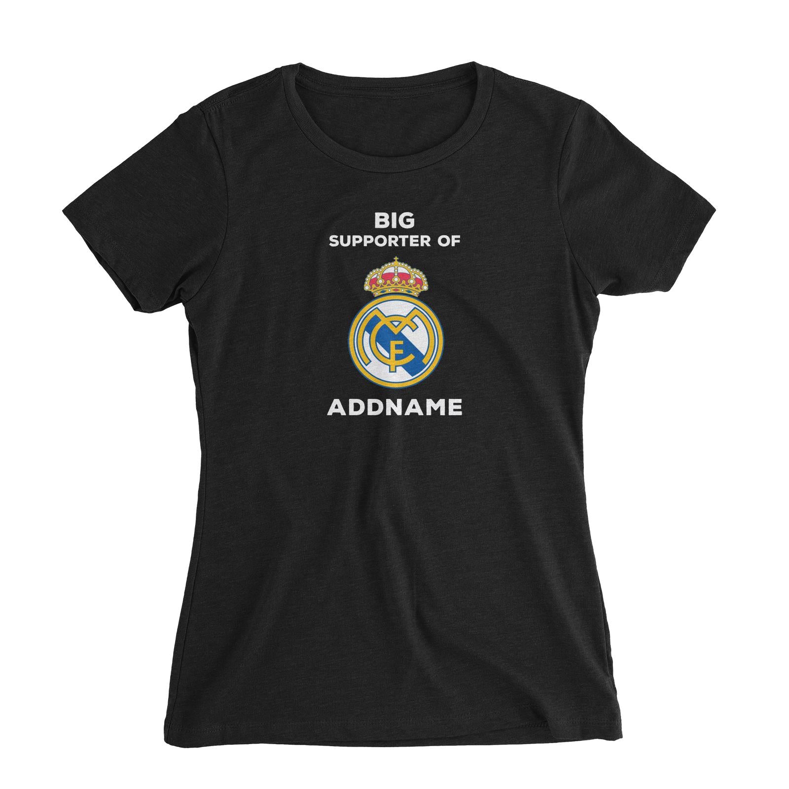 Real Madrid FC Big Supporter Personalizable with Name Women's Slim Fit T-Shirt