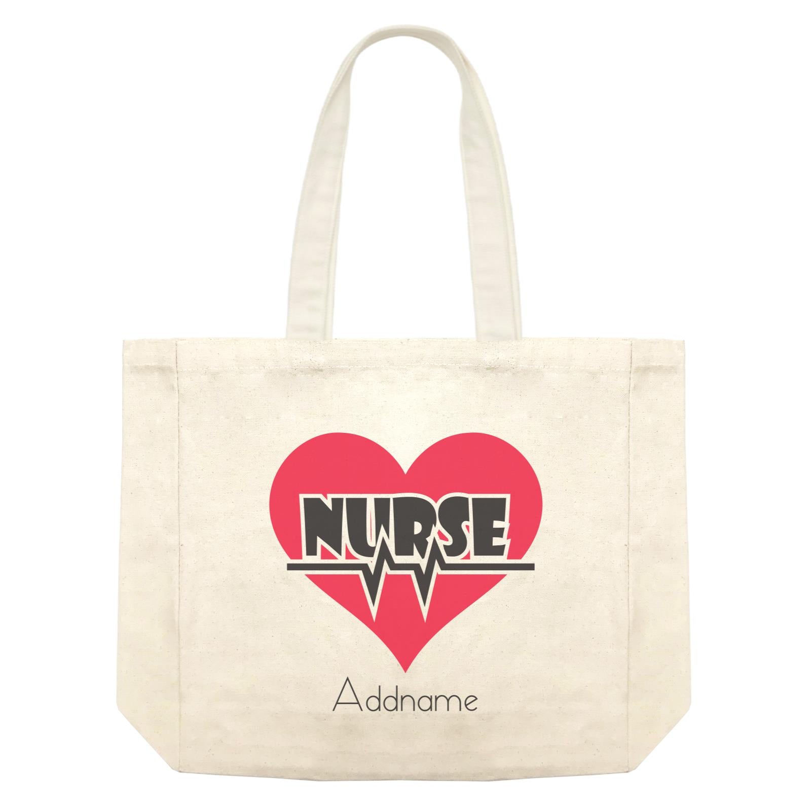 Nurse with Pink Heart Shopping Bag
