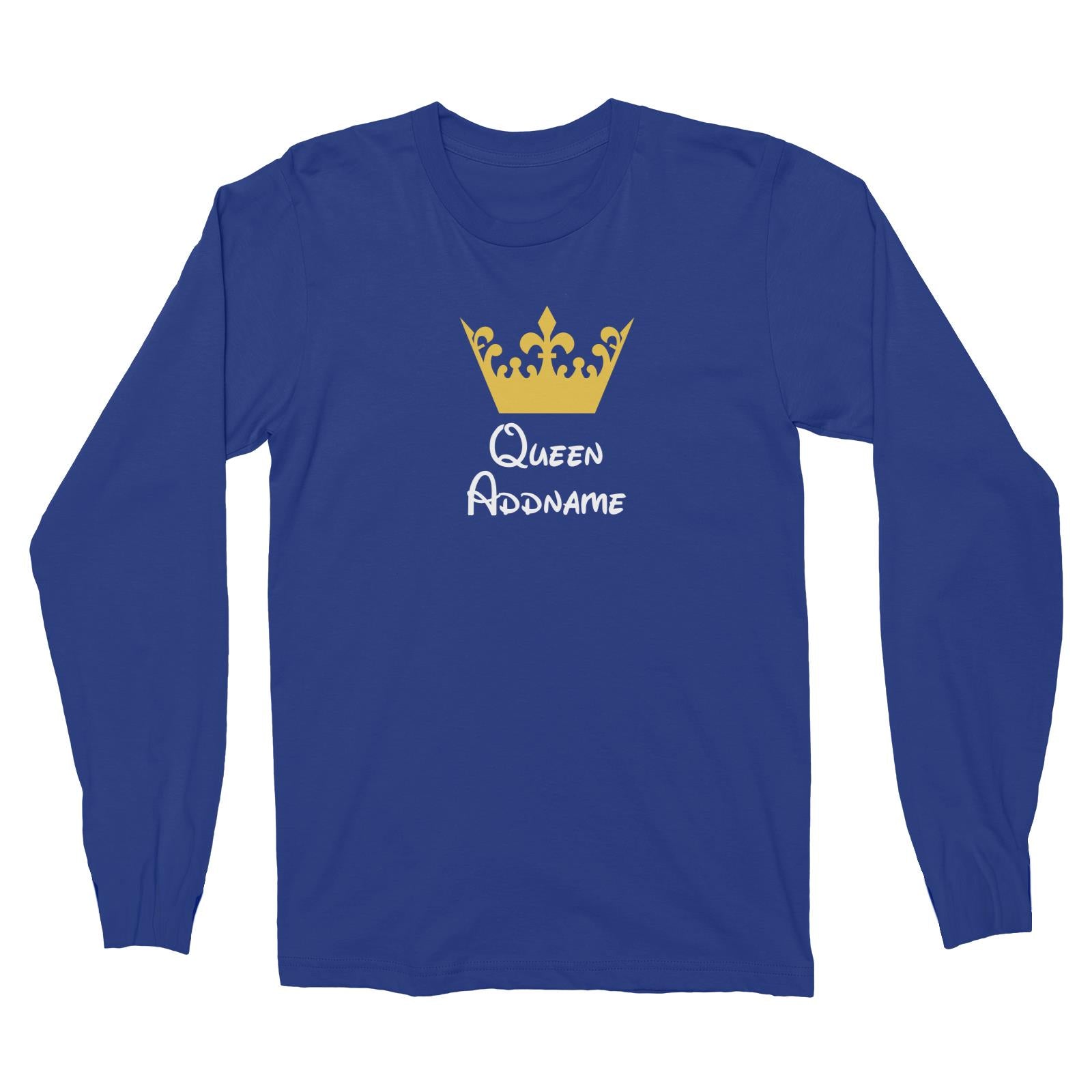 Royal Queen with Tiara Addname Long Sleeve Unisex T-Shirt