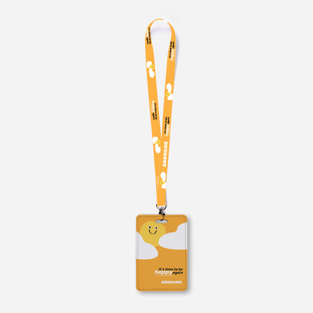 Be Confident Series Lanyard With Cardholder - Stay Positive - It's Time To Be Happy Again