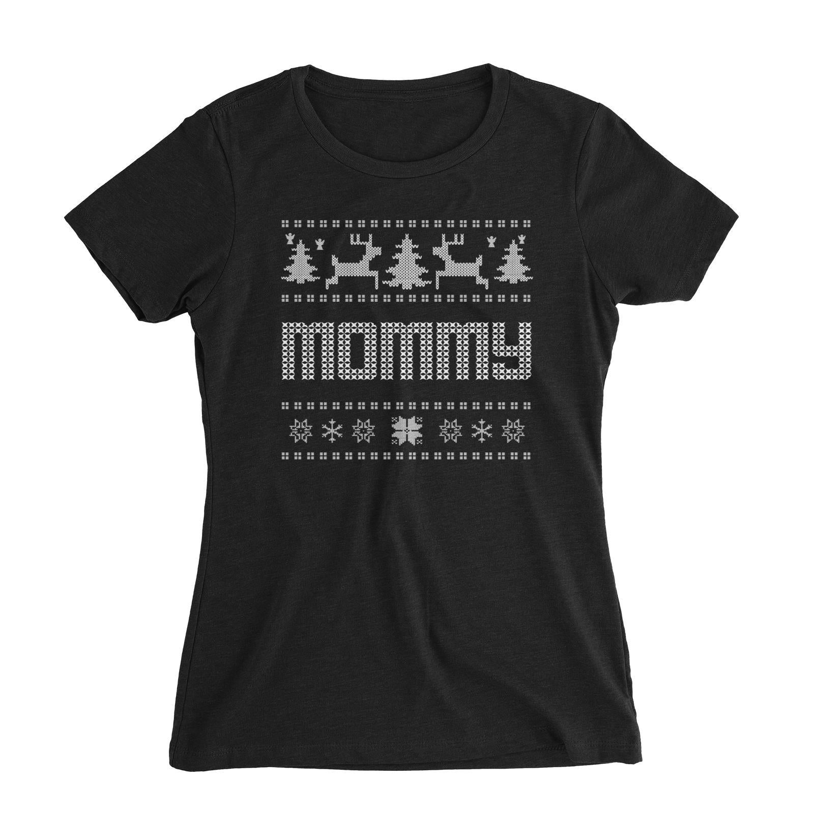 Christmas Sweater Mommy Women's Slim Fit T-Shirt  Matching Family