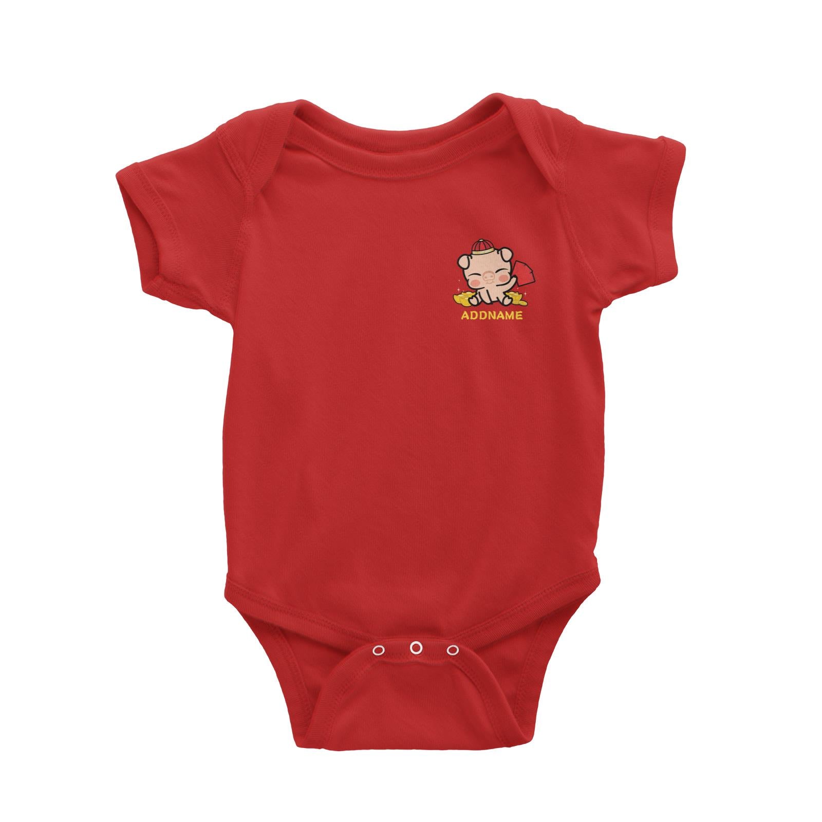Properity Pig Baby Full Body with Red Packets And Gold Pocket Design Baby Romper
