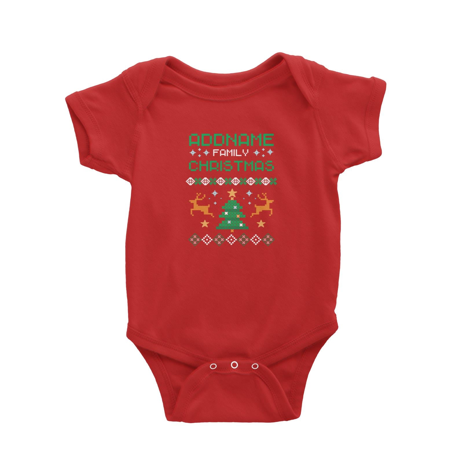 Christmas Series Addname Family Sweater Design Baby Romper