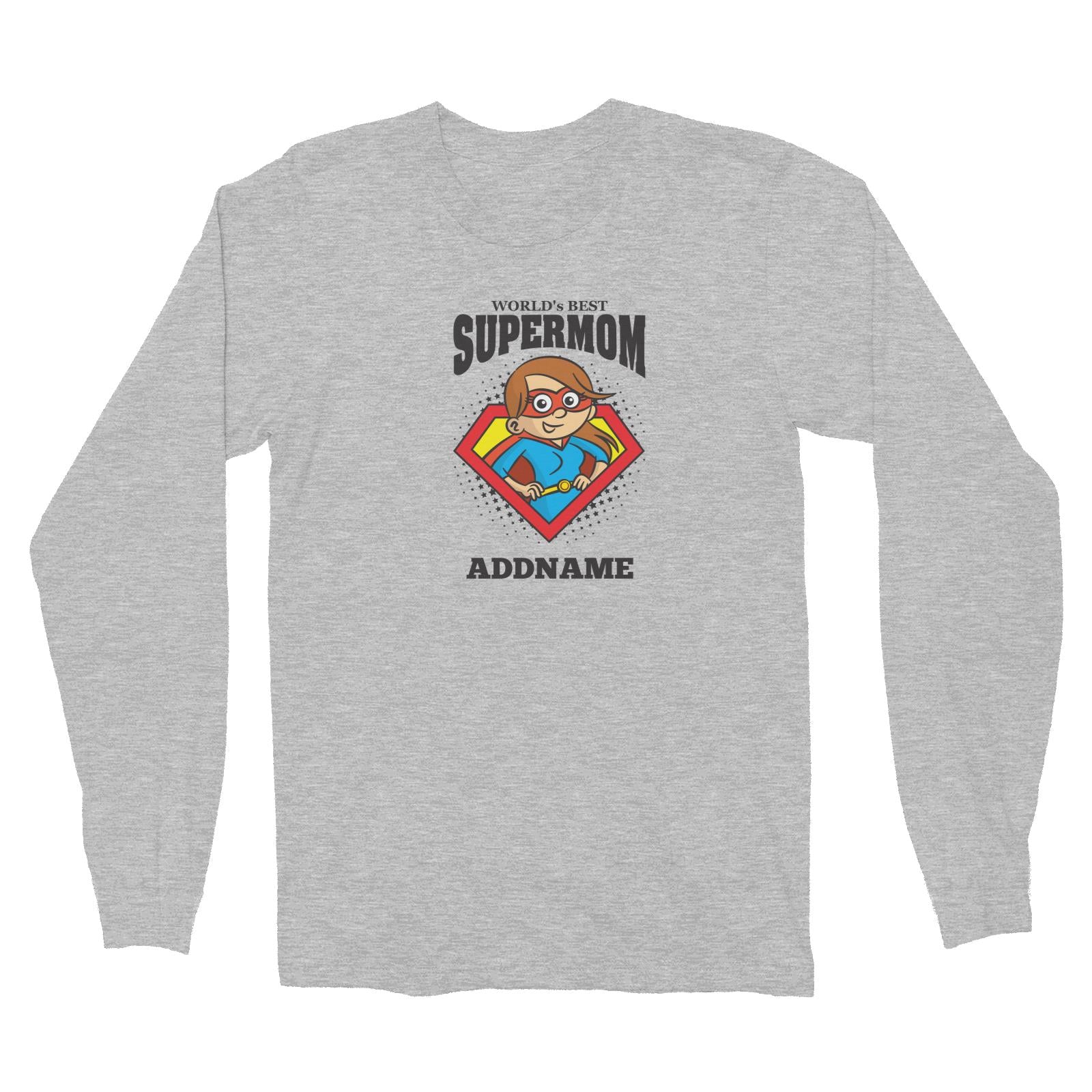 Best Mom Supermom Long Sleeve Unisex T-Shirt Personalizable Designs Matching Family Superhero Family Edition Superhero