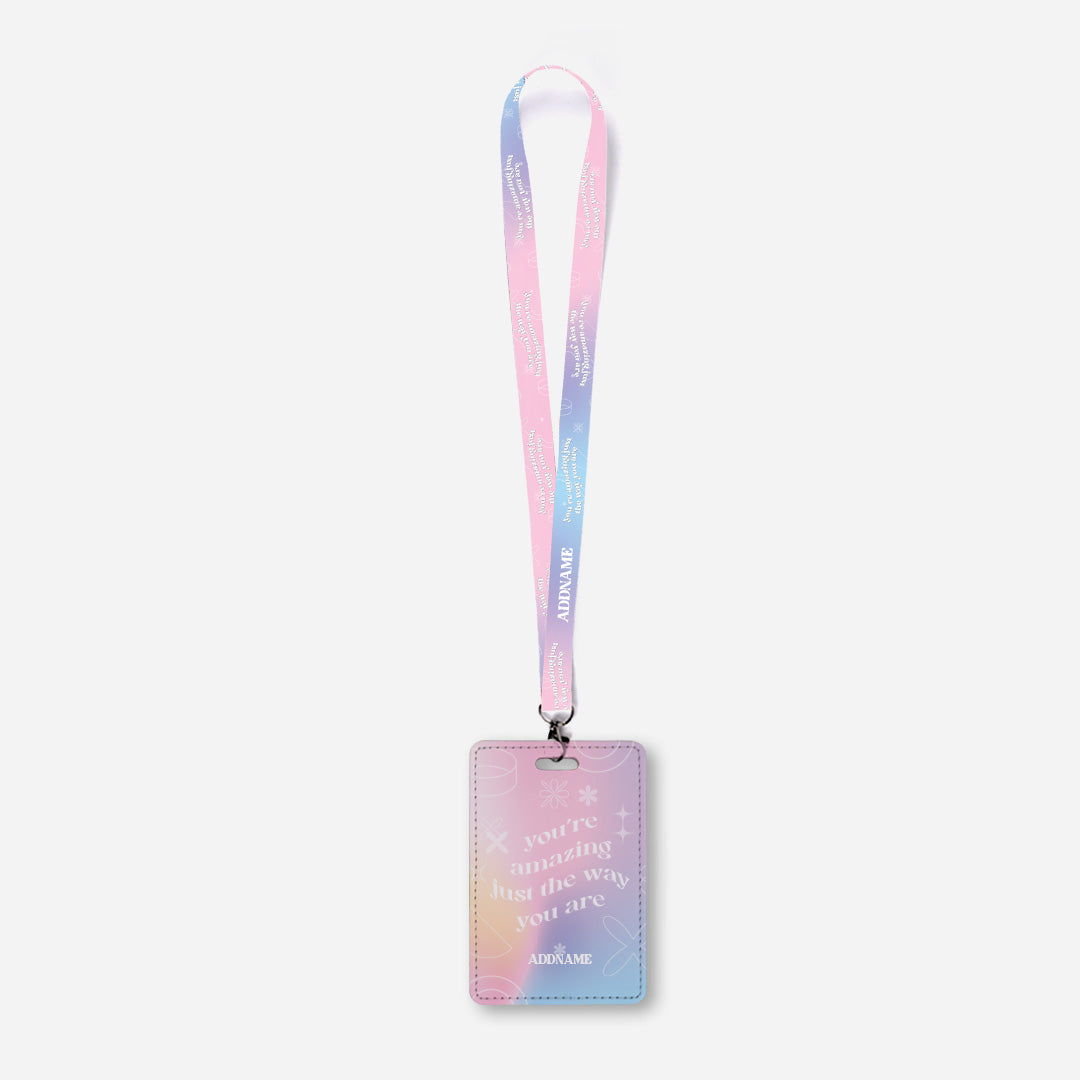 Be Confident Series Lanyard With Cardholder - You're Amazing Just The Way You Are