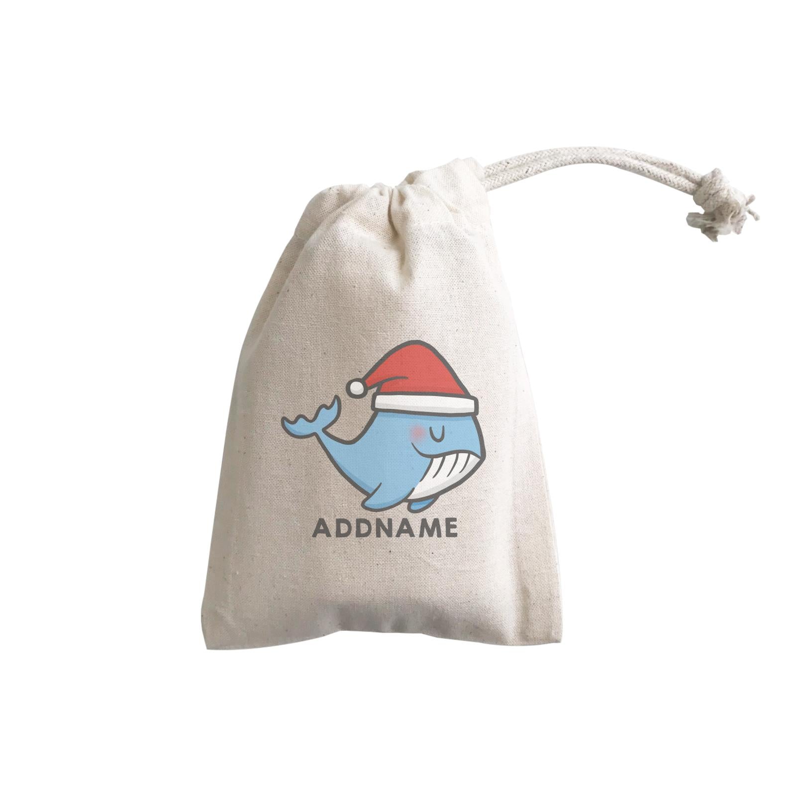 Xmas CuteWhale Christmas Hat Addname GP Gift Pouch