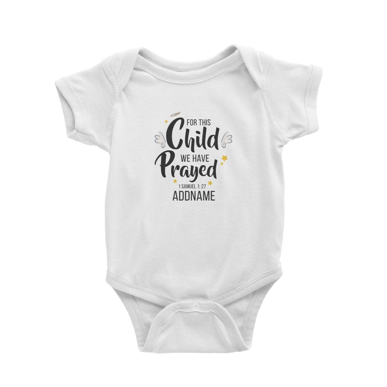 Gods Gift For This Child We Have Prayed 1 Samuel 1.27 Addname Baby Romper
