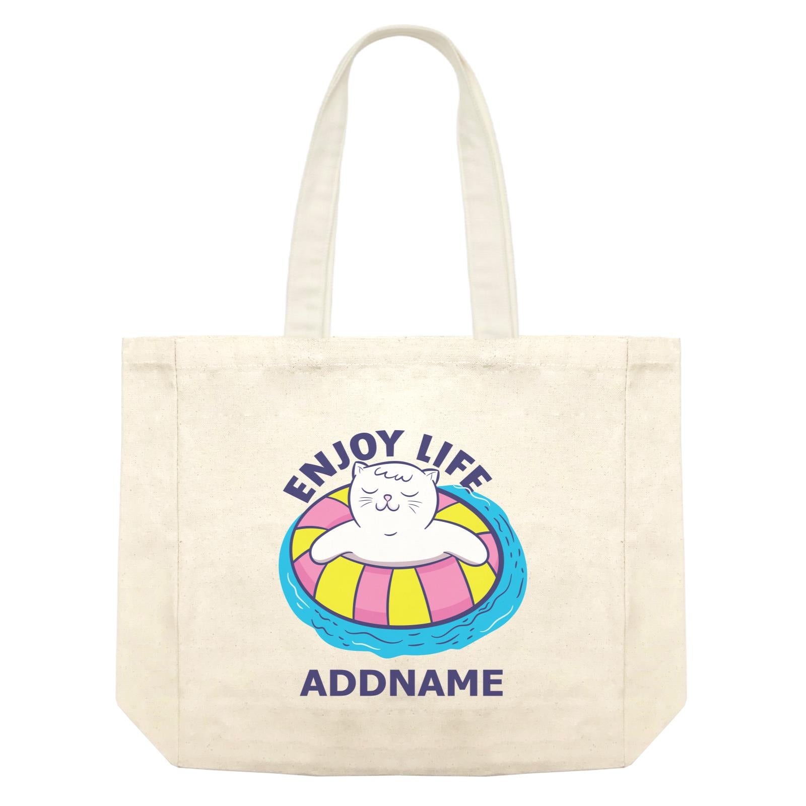 Cool Cute Animals Cats Enjoy Life Addname Shopping Bag
