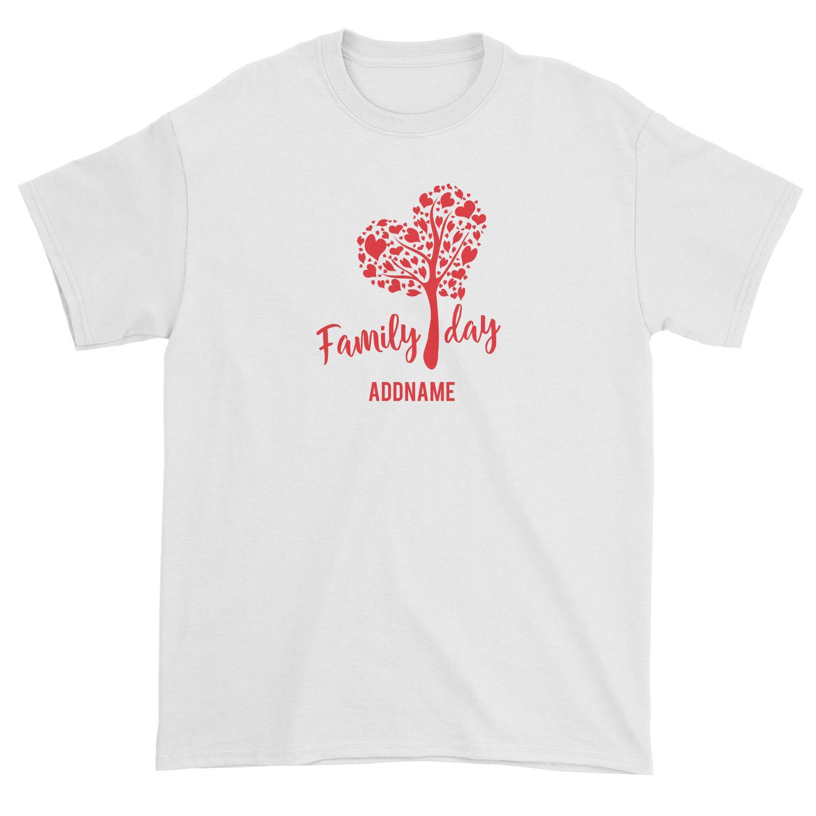 Family Day Love Tree With Love Leaves Family Day Addname Unisex T-Shirt
