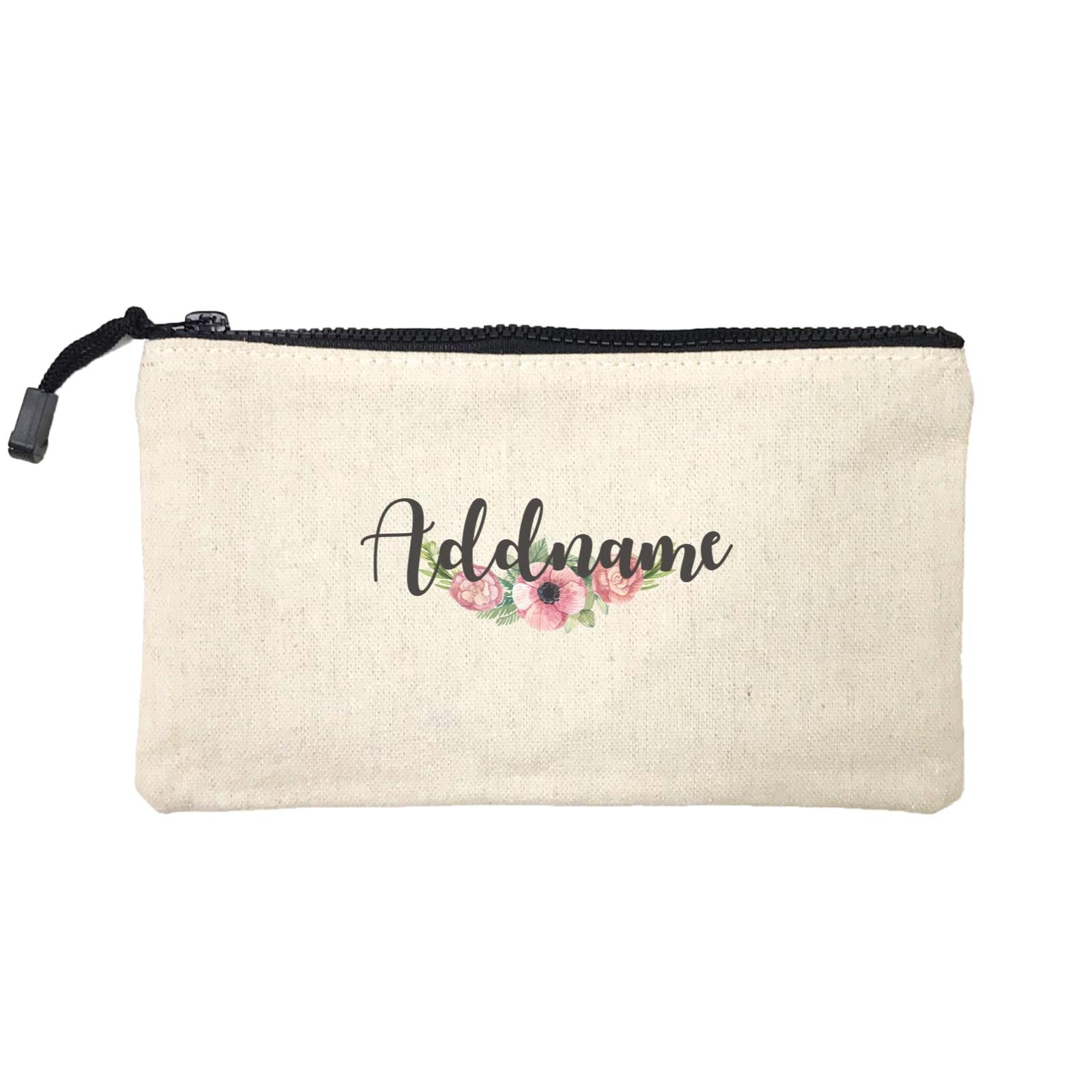 Bridesmaid Floral Sweet Pink Flower Addname Mini Accessories Stationery Pouch