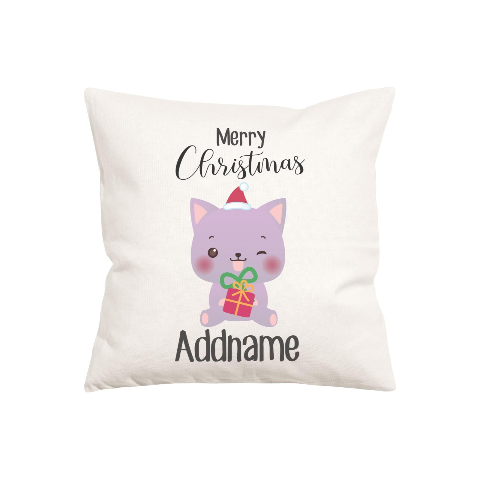 Christmas Cute Animal Series Cat Merry Christmas PW Cushion
