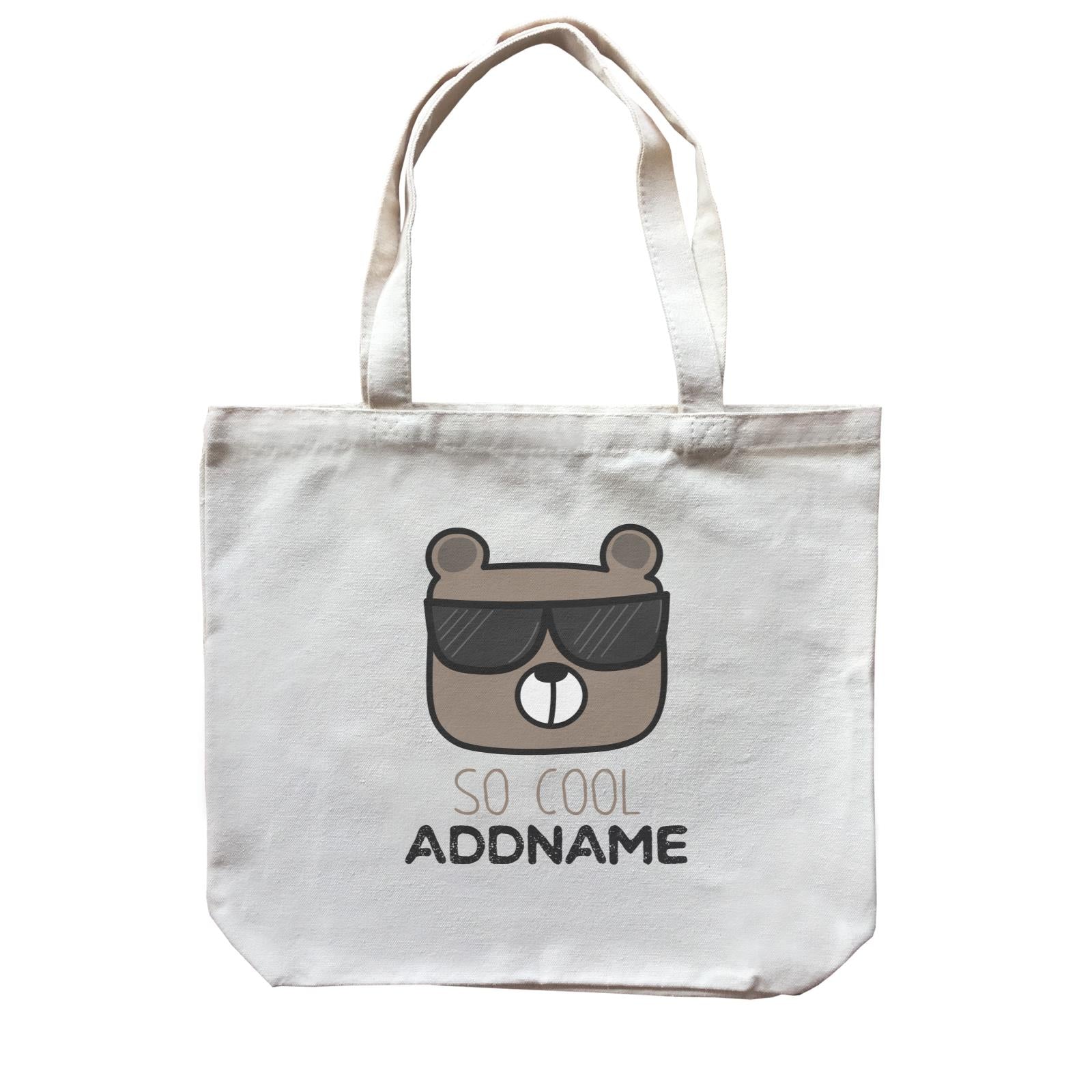 Cute Animals And Friends Series Cool Bear With Sunglasses Addname Canvas Bag