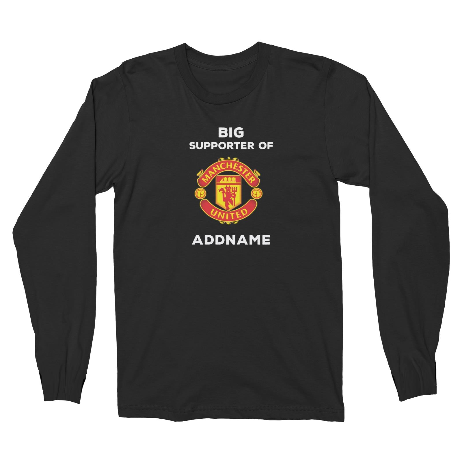 Manchester United FC Big Supporter Personalizable with Name Long Sleeve Unisex T-Shirt