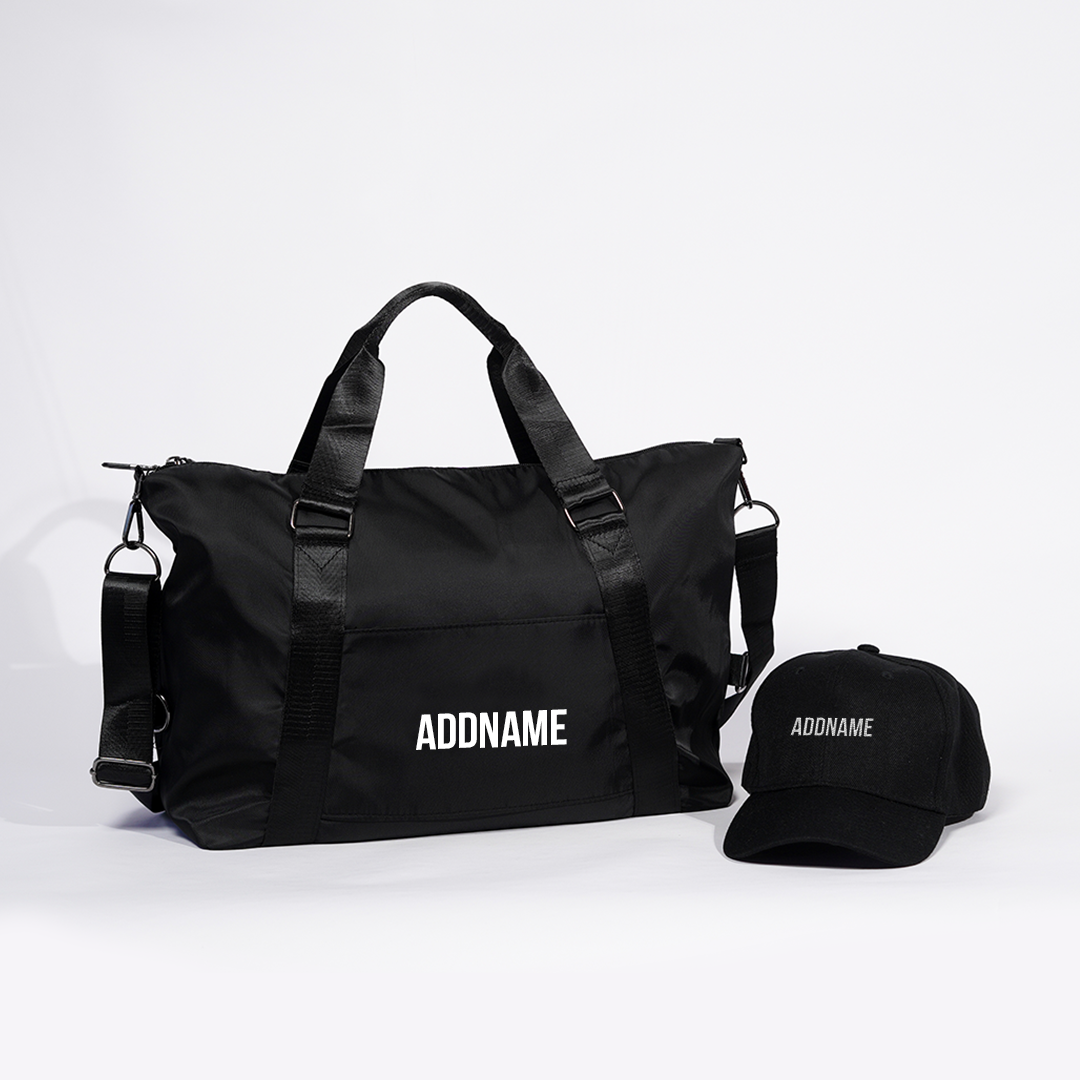 Duffle Bag with Baseball Cap - Black