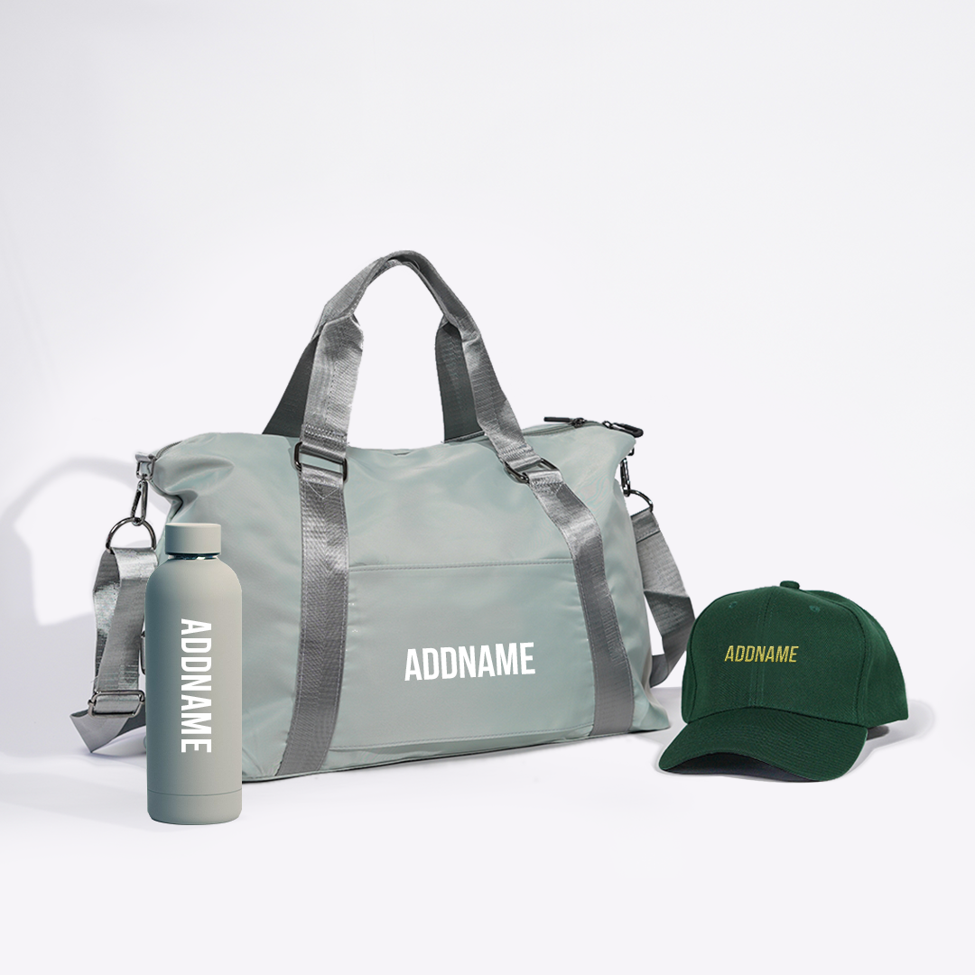 Duffle Bag, Baseball Cap and Mizu Thermo Water Bottle - Mint Green