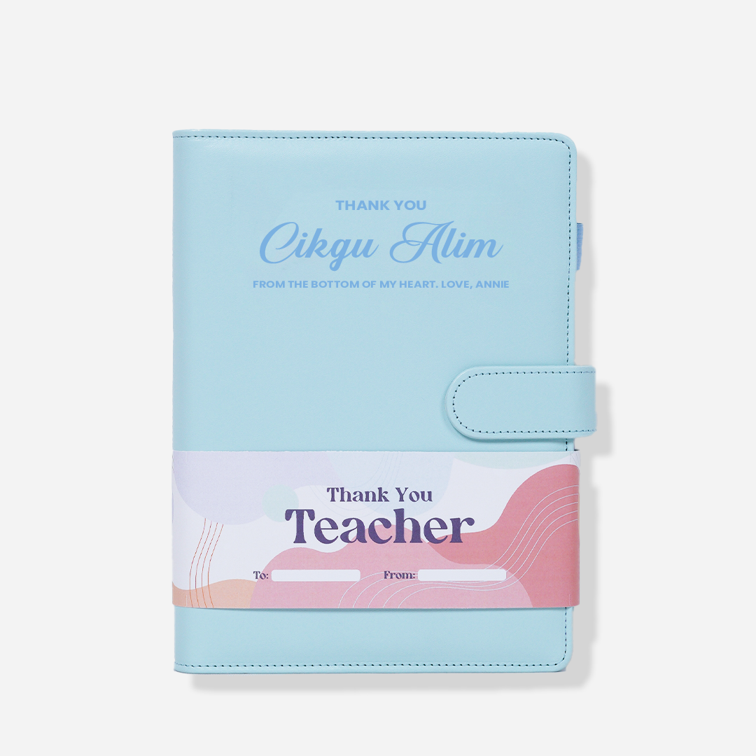 Teacher Appreciation - Personalised Notebook with Refillable Pages (Sky)