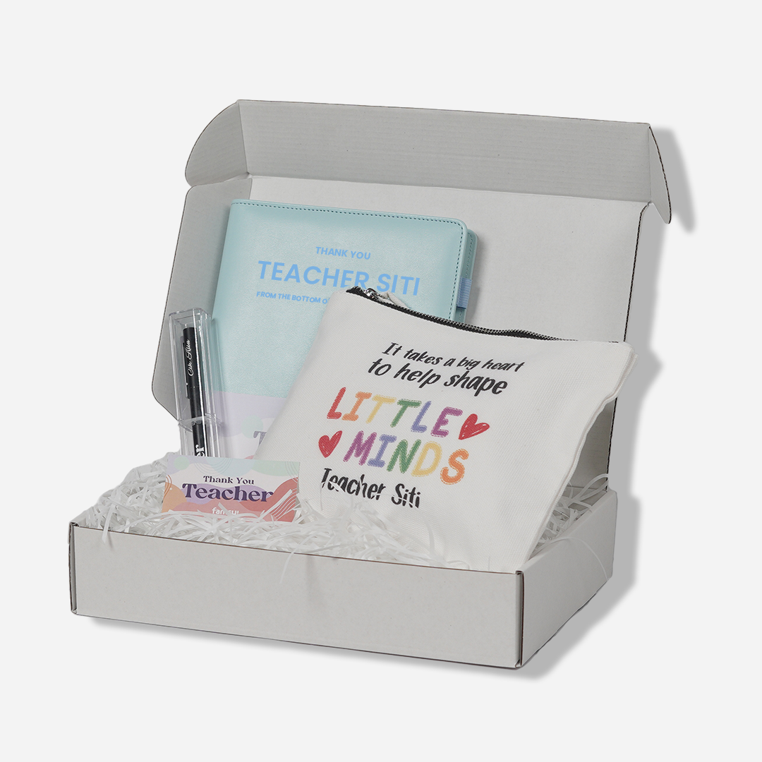 Teacher Appreciation Gift Set - Sky Notebook with Pen and Zipper Pouch