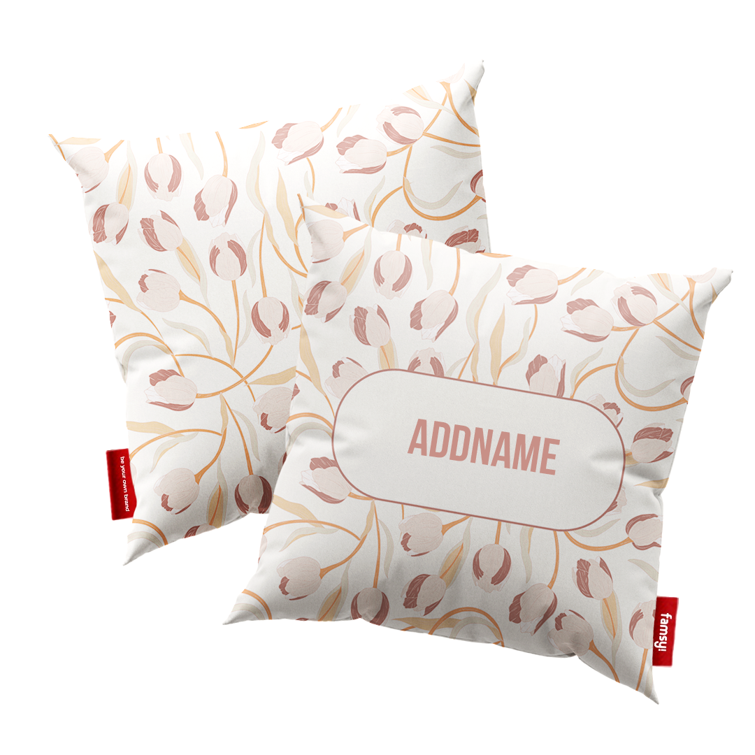 Garden of Tulips Rosy Ivory - Pillow