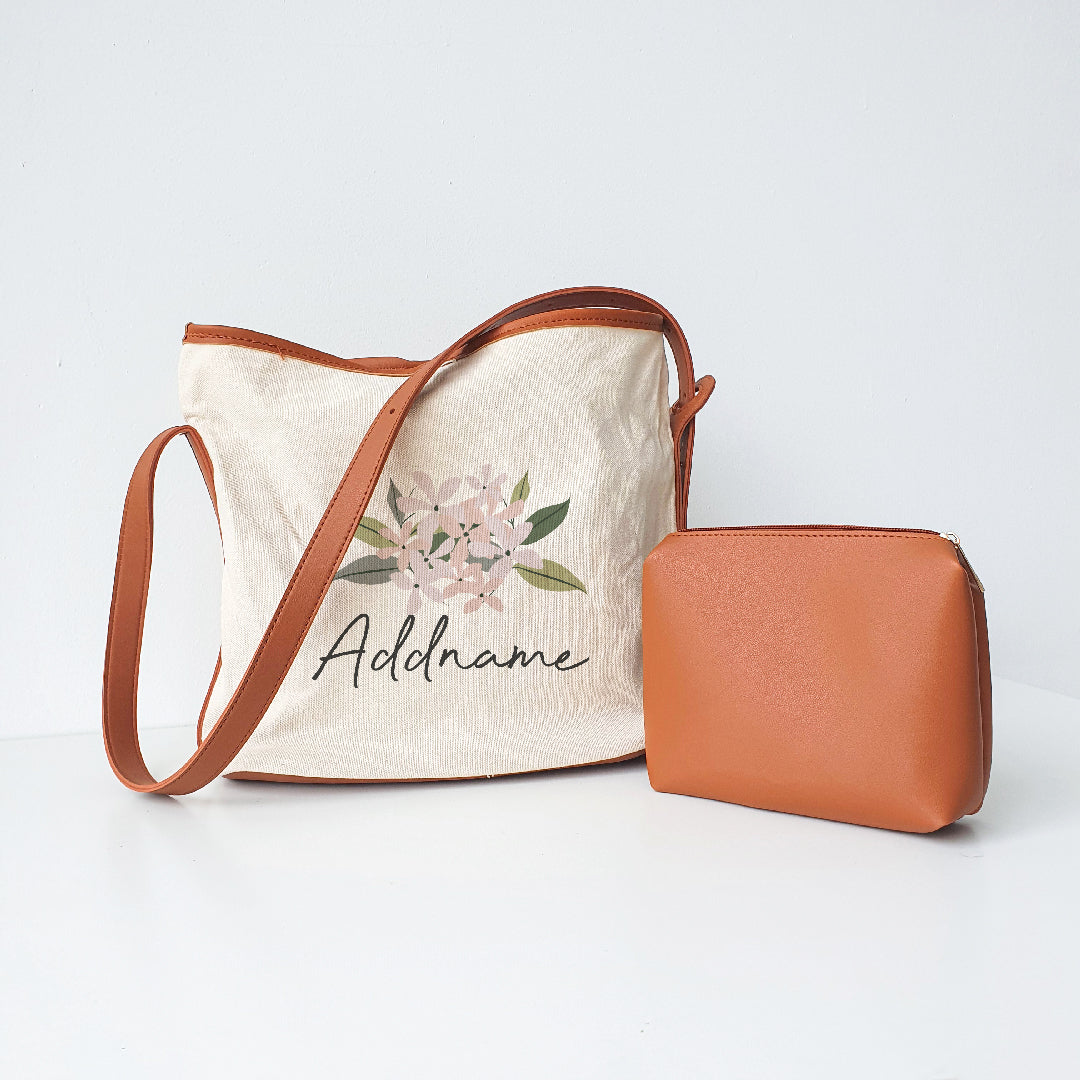 Premium Dahlia Bag with Pink Flower Addname
