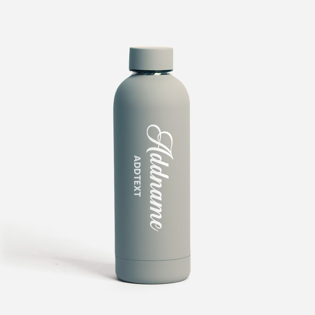 Add Message - Light Grey Mizu Thermo Water Bottle