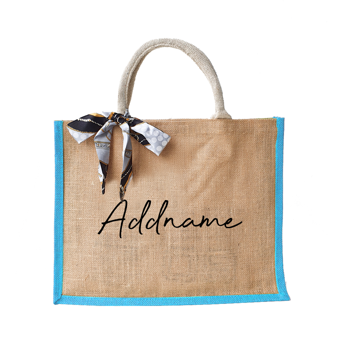 Brown Jute Bag with Colour Lining