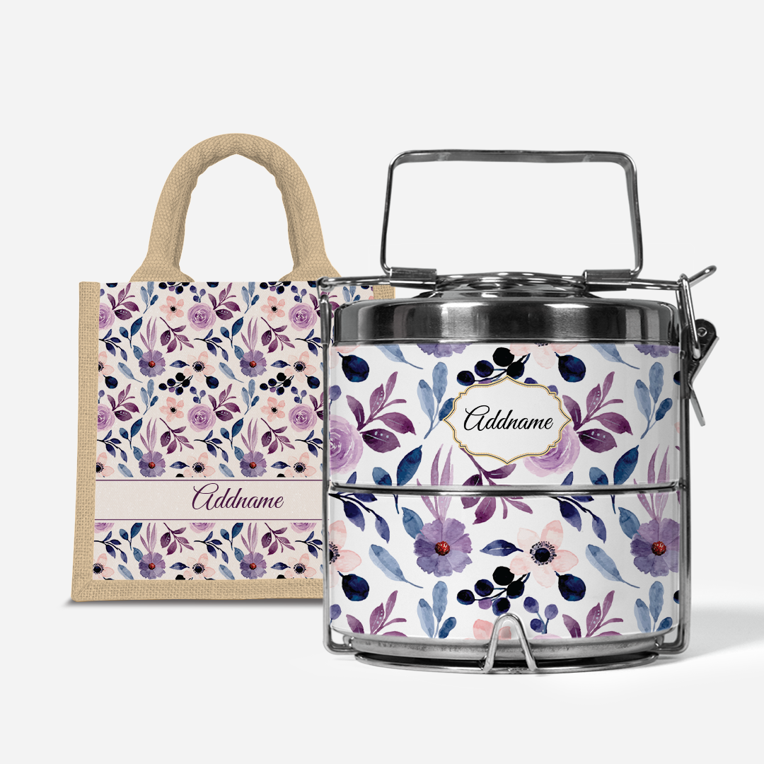 Laura Series - Violet Two-Tier Tiffin Carrier