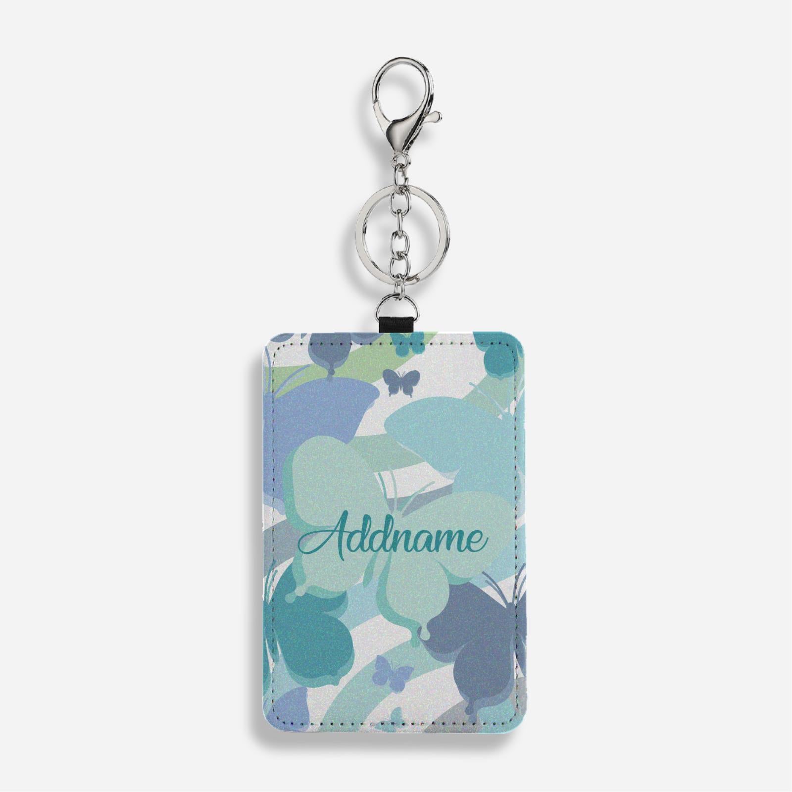 Butterfly Series Cardholder with Key Ring - Blue