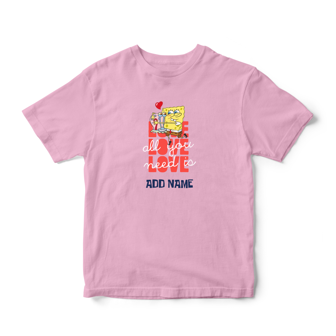 SpongeBob - All You Need Is Love Personalized Kids T-Shirt