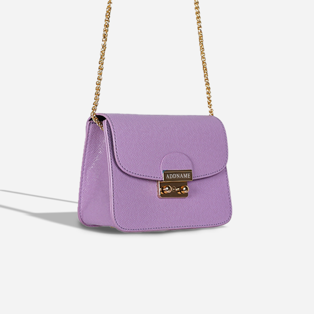 Kelly Chain Sling Bag with Personalisation - Mauve